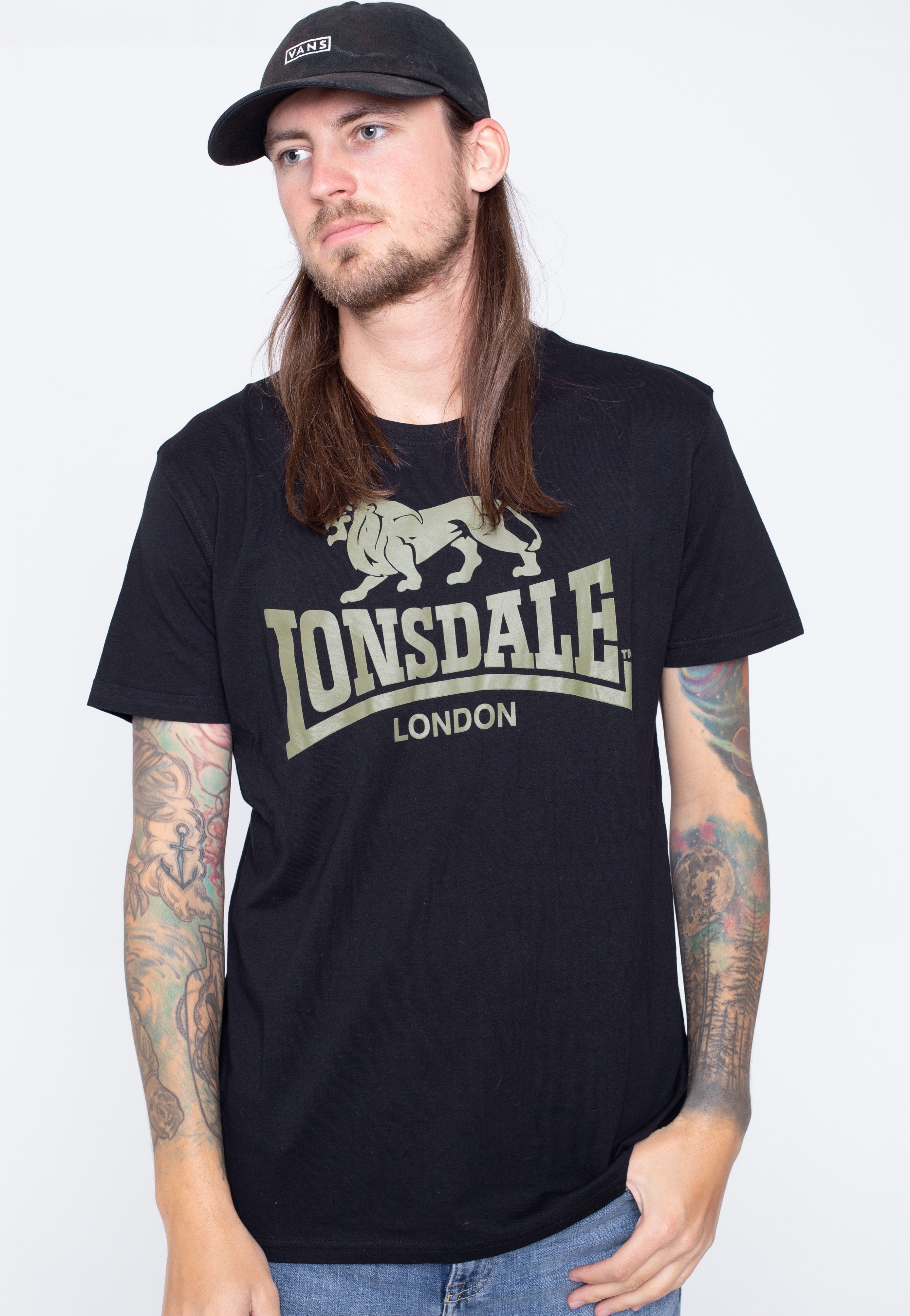 Lonsdale - Logo Black/Olive - T-Shirt | Men-Image