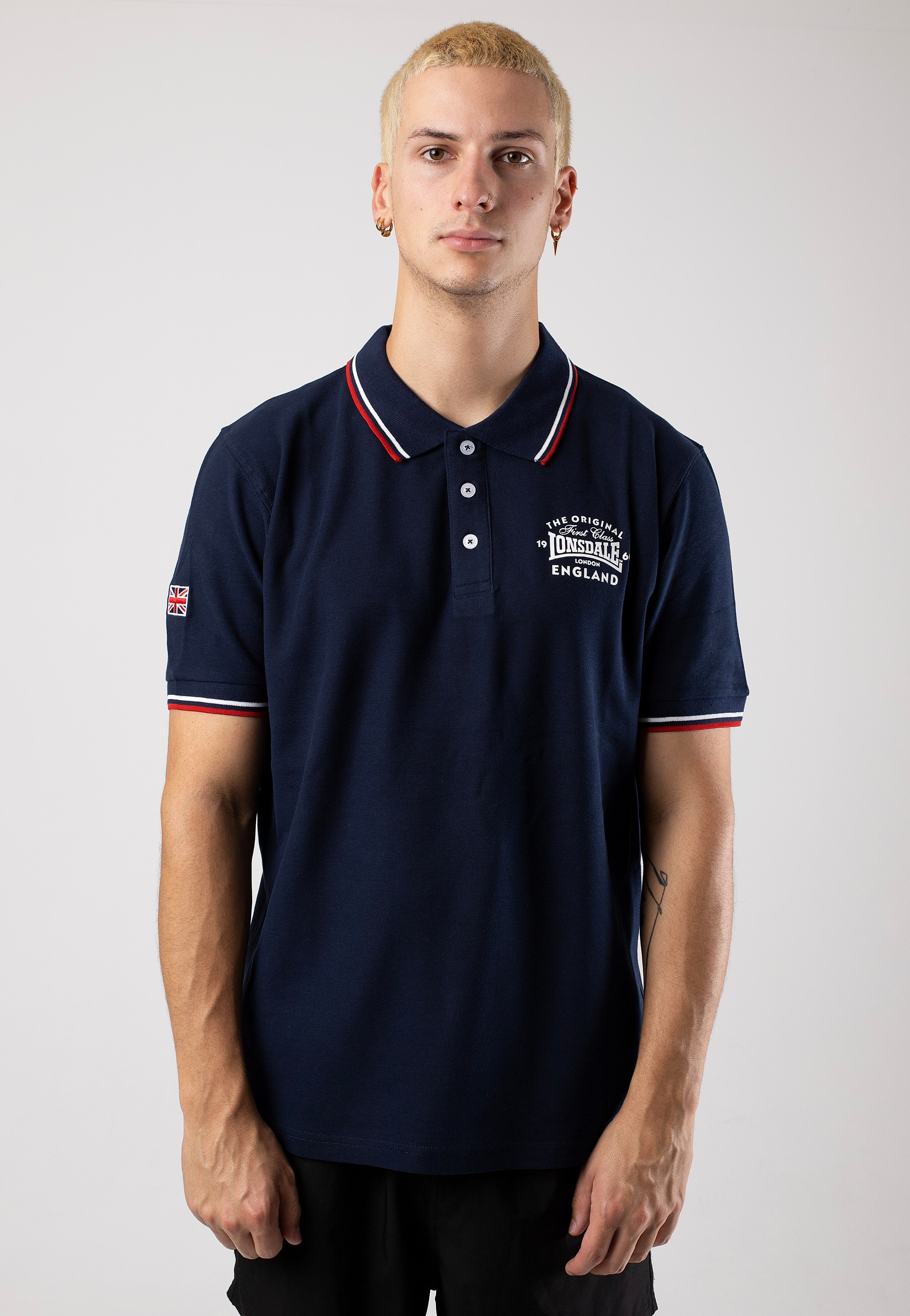 Lonsdale - Moyne Navy/Red/White - Polo | Men-Image