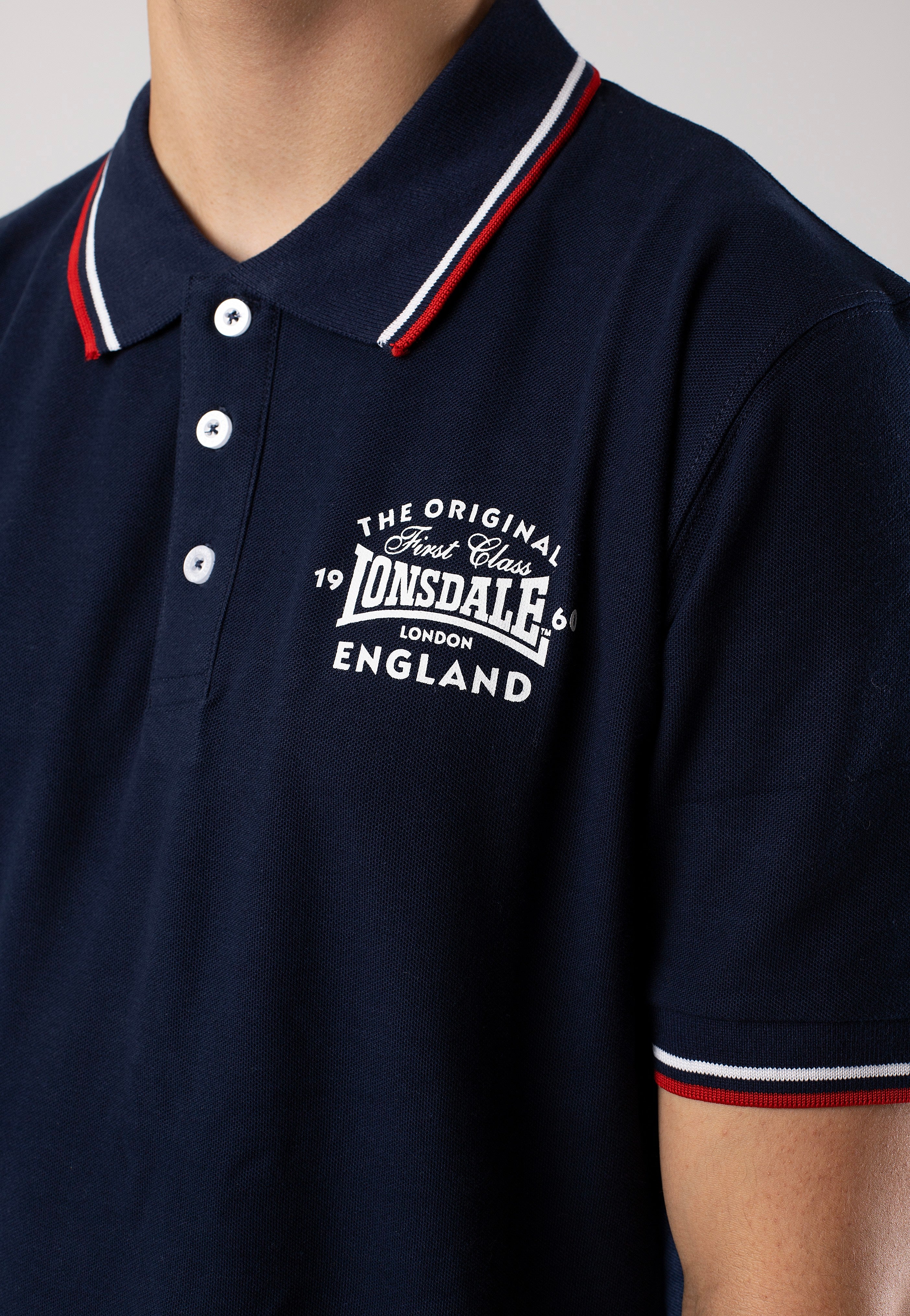 Lonsdale - Moyne Navy/Red/White - Polo | Men-Image