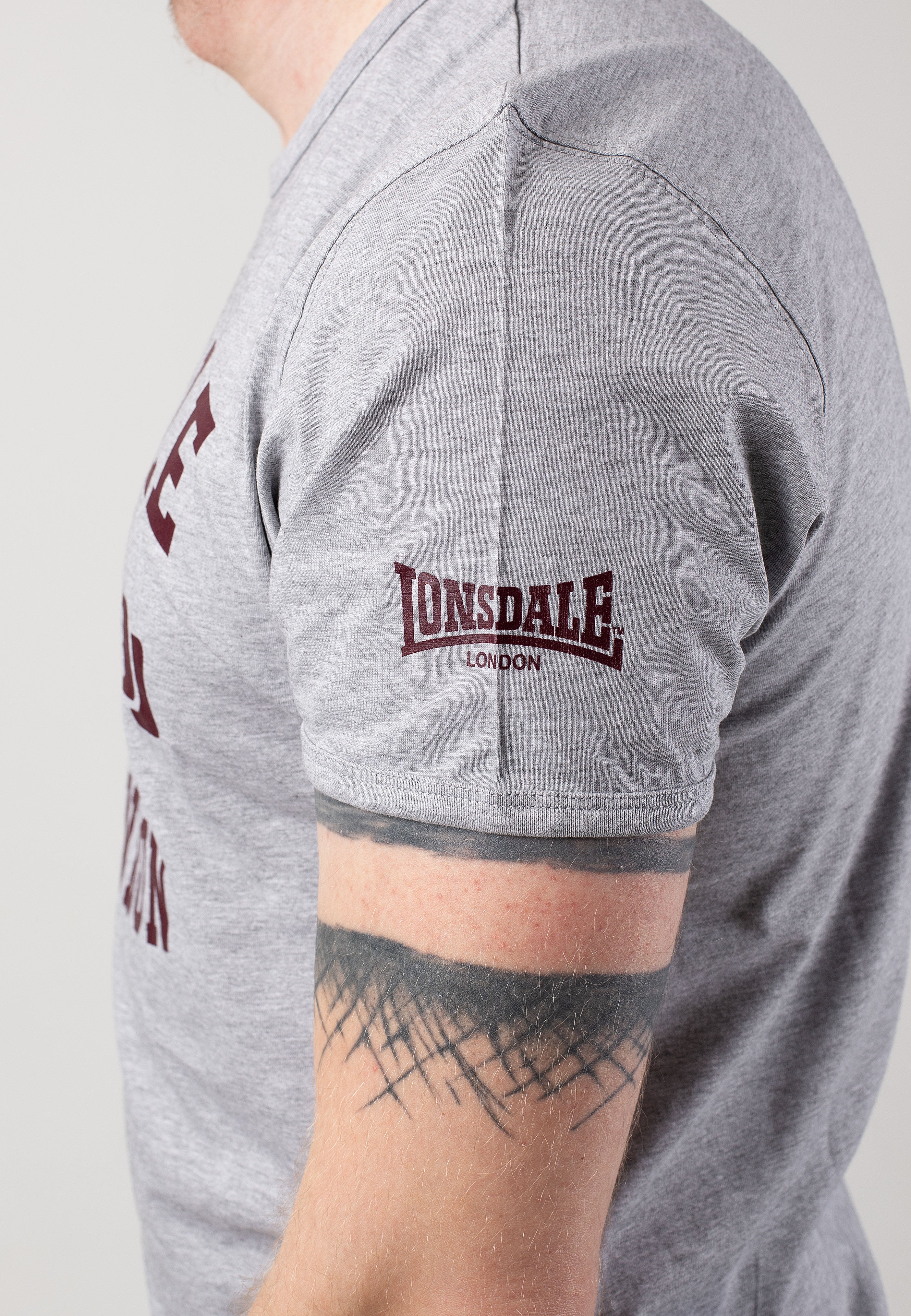 Lonsdale - Murrister Marl Grey/Oxblood - T-Shirt | Men-Image