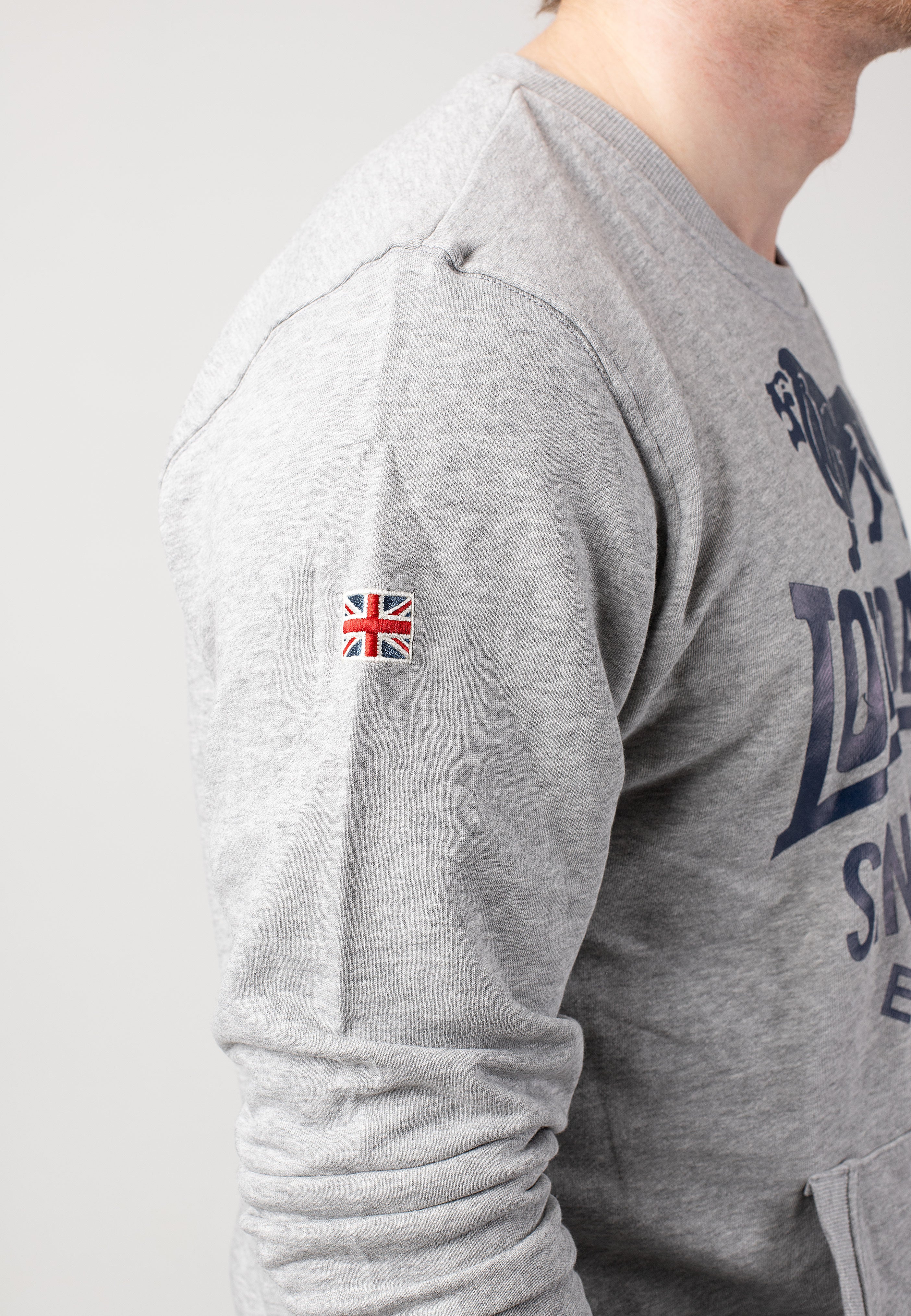 Lonsdale - Noss Marl Grey/Navy - Sweater | Men-Image