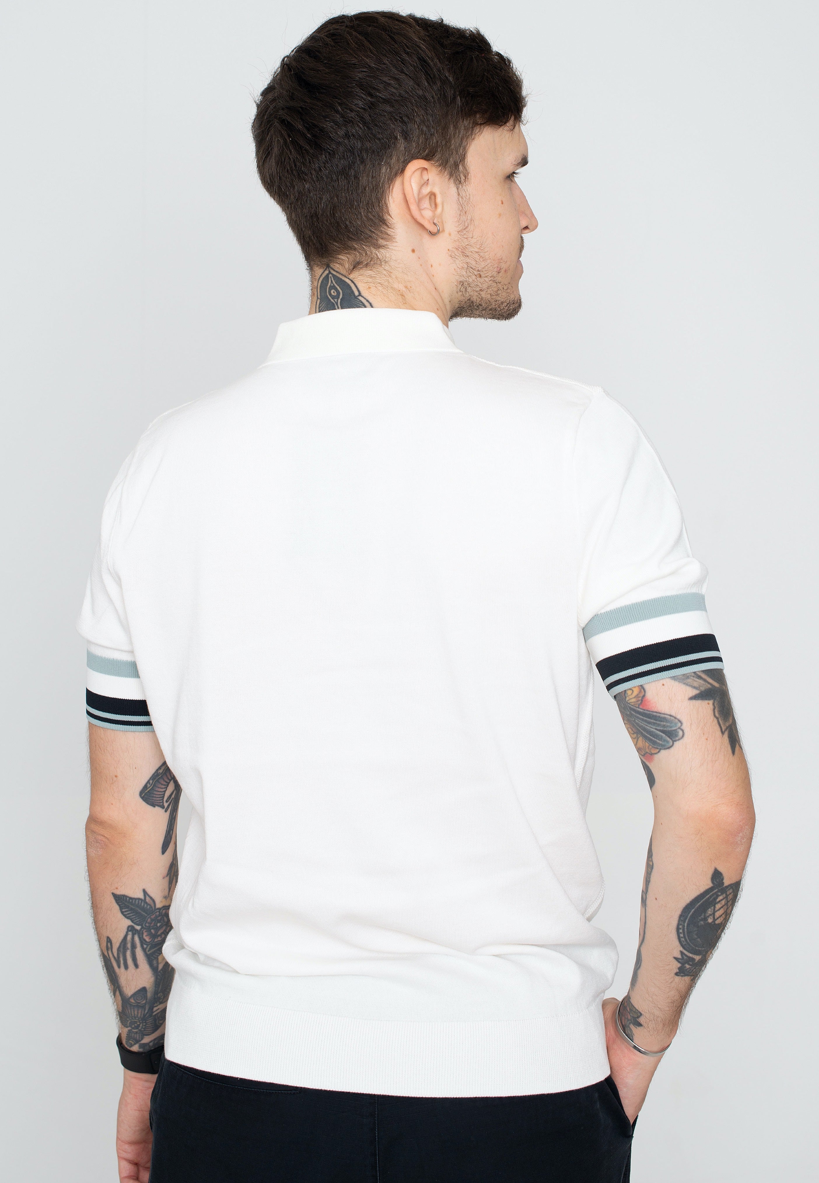 Fred Perry - Bold Cuff Knitted Snow White - Polo | Men-Image