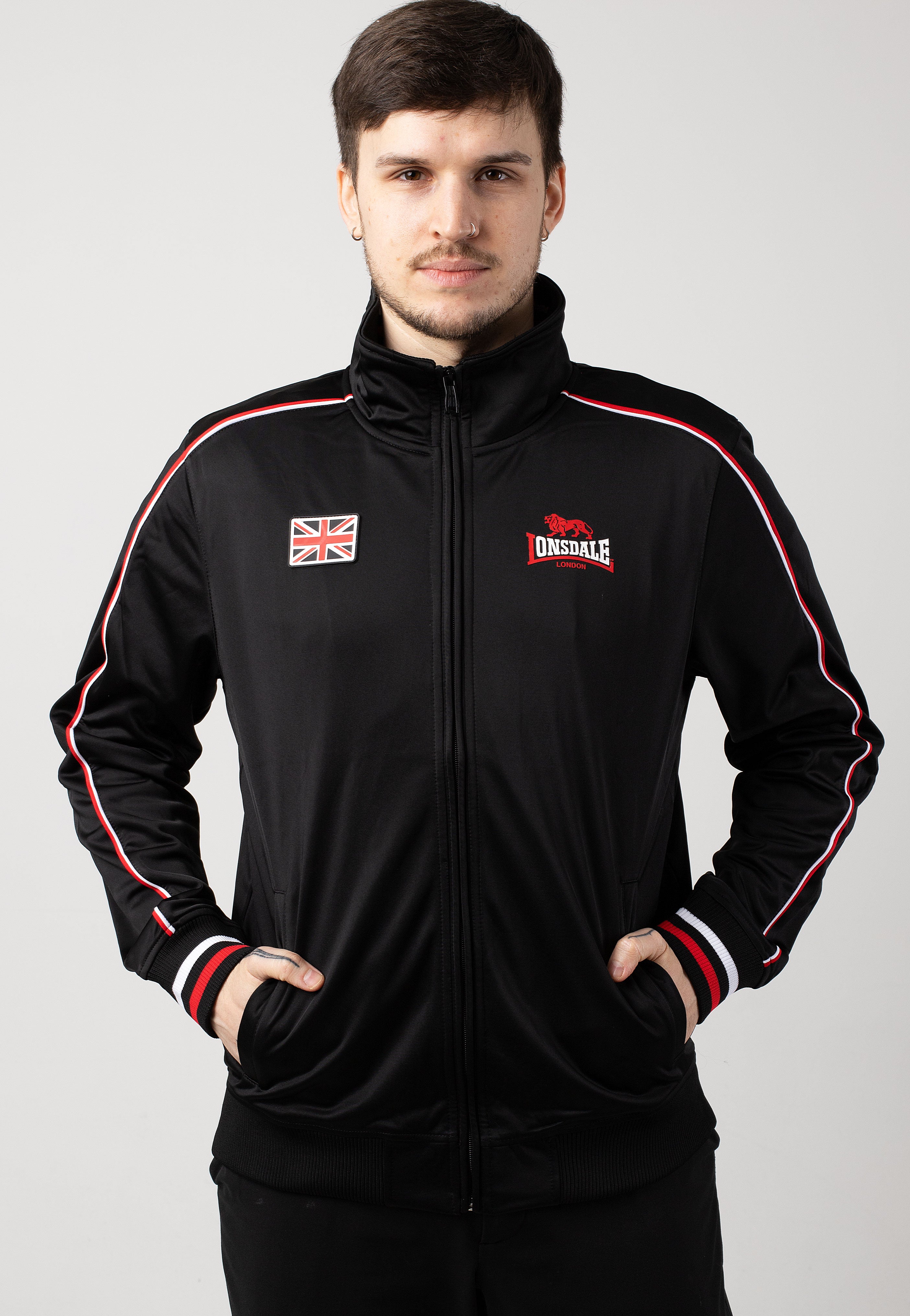 Lonsdale - Skellberry Black/Red/White - Track Jacket | Men-Image