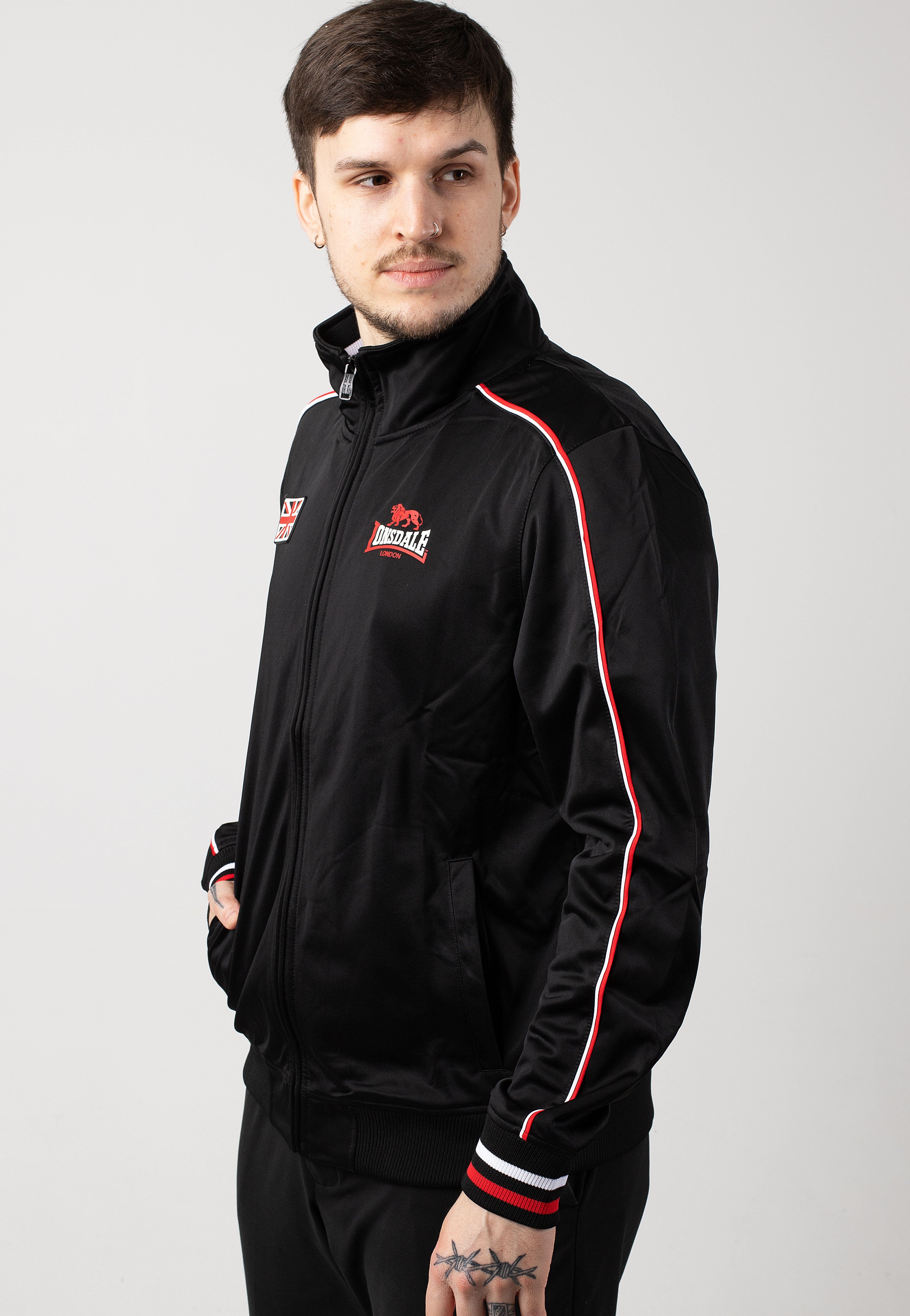 Lonsdale - Skellberry Black/Red/White - Track Jacket | Men-Image