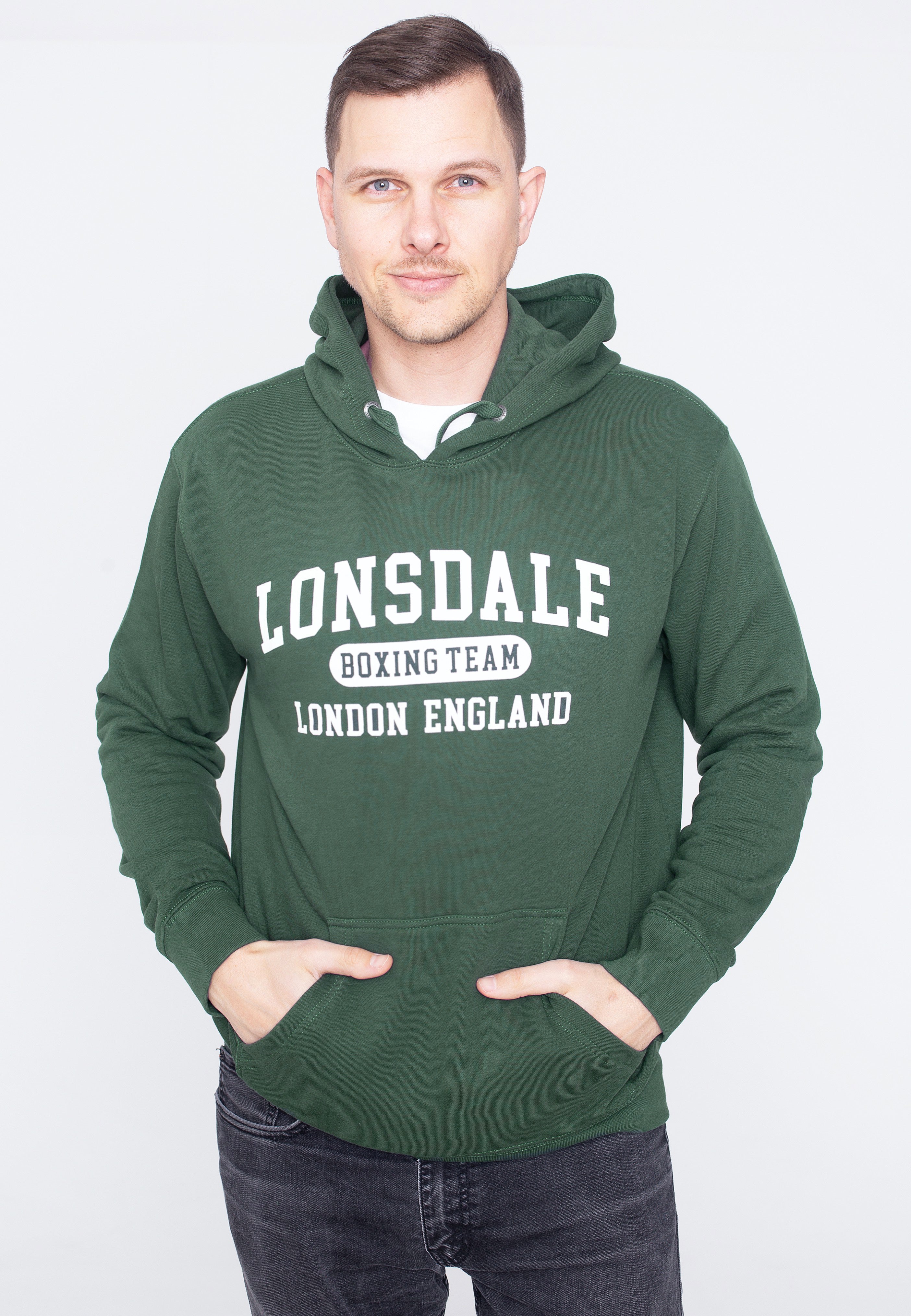 Lonsdale - Smerlie Bottle Green/White - Hoodie | Men-Image