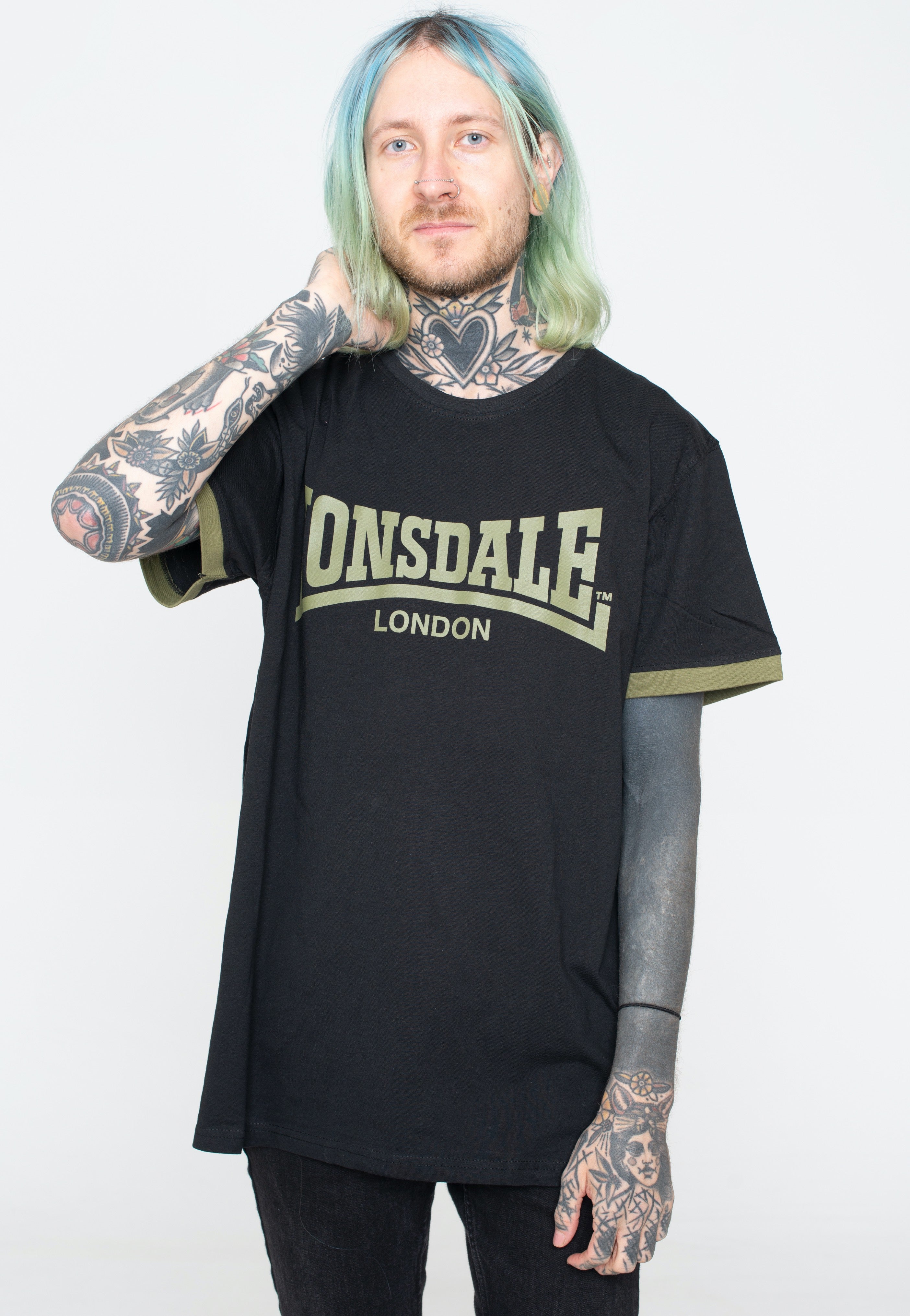 Lonsdale - Townhead Black/Olive - T-Shirt | Men-Image