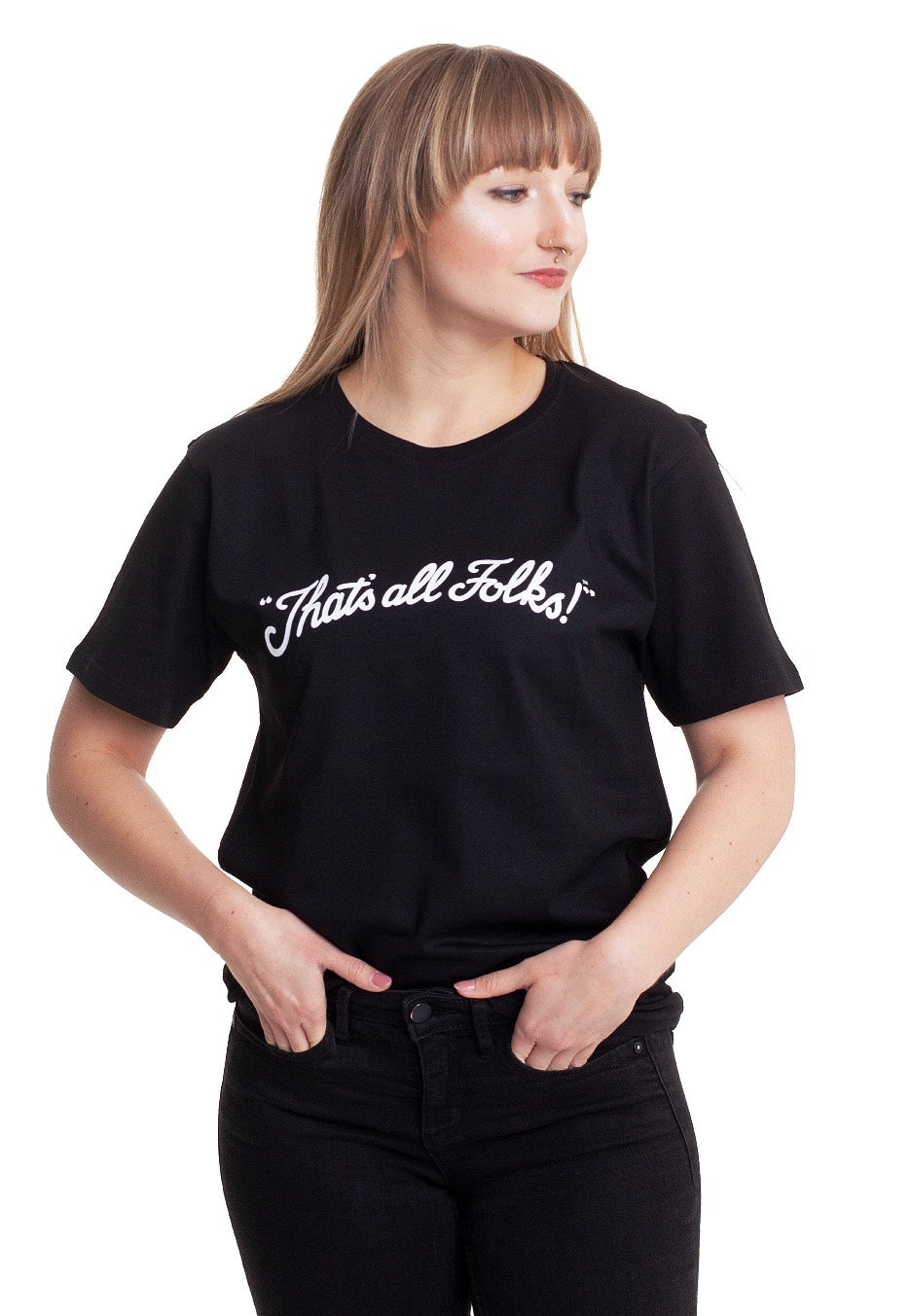 Looney Tunes - That’s All Folks Script - T-Shirt | Women-Image