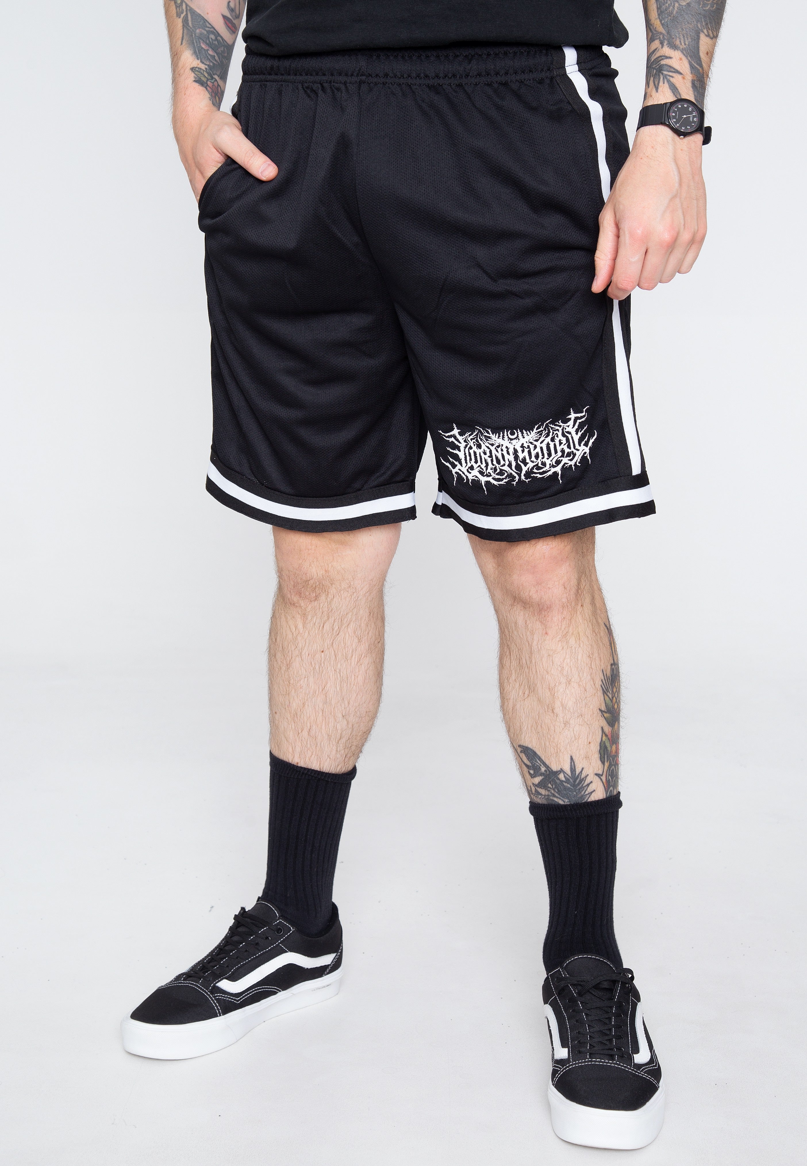 Lorna Shore - Logo White Striped - Shorts | Men-Image