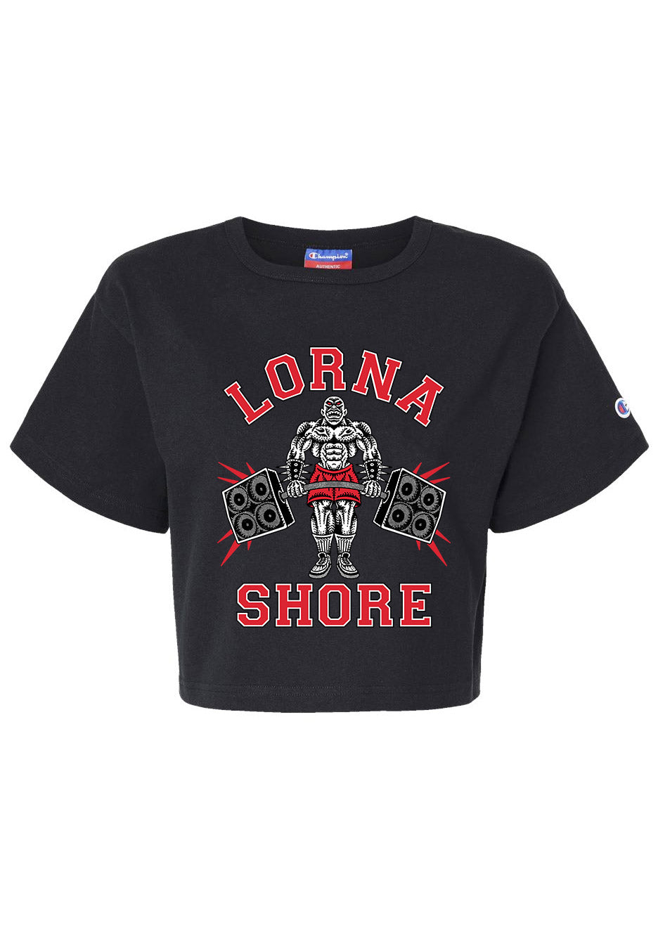 Lorna Shore - No Pain No Gain Solid Black Cropped - Girly | Neutral-Image