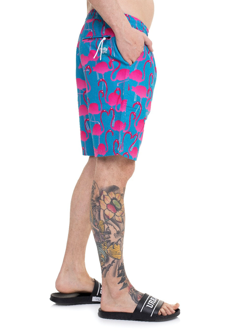 Lousy Livin - Flamingos Beach Black - Board Shorts | Men-Image