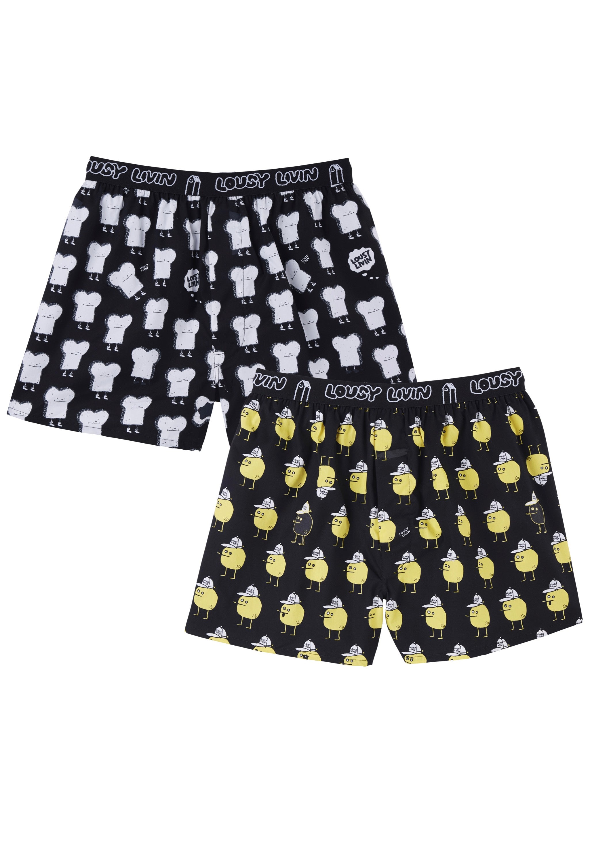 Lousy Livin - Toast & Zitrone II Pack Of 2 Black - Boxershorts | Men-Image