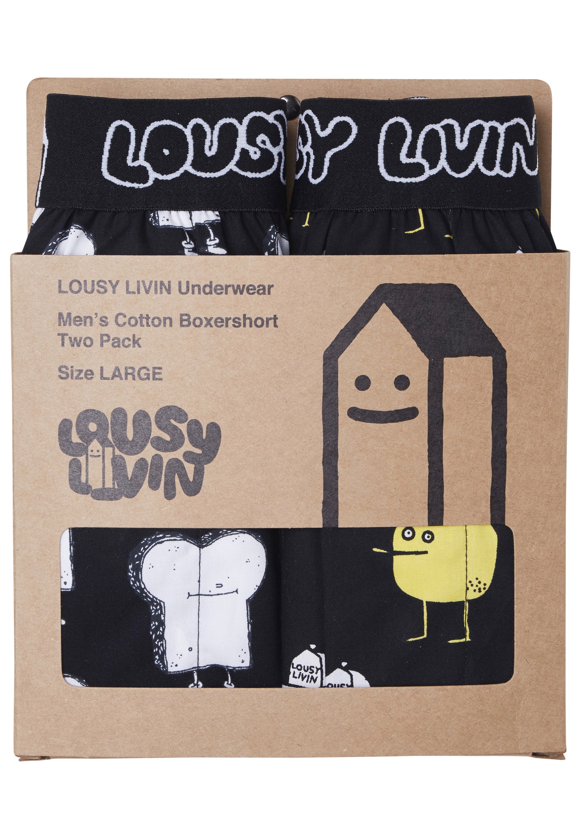 Lousy Livin - Toast & Zitrone II Pack Of 2 Black - Boxershorts | Men-Image