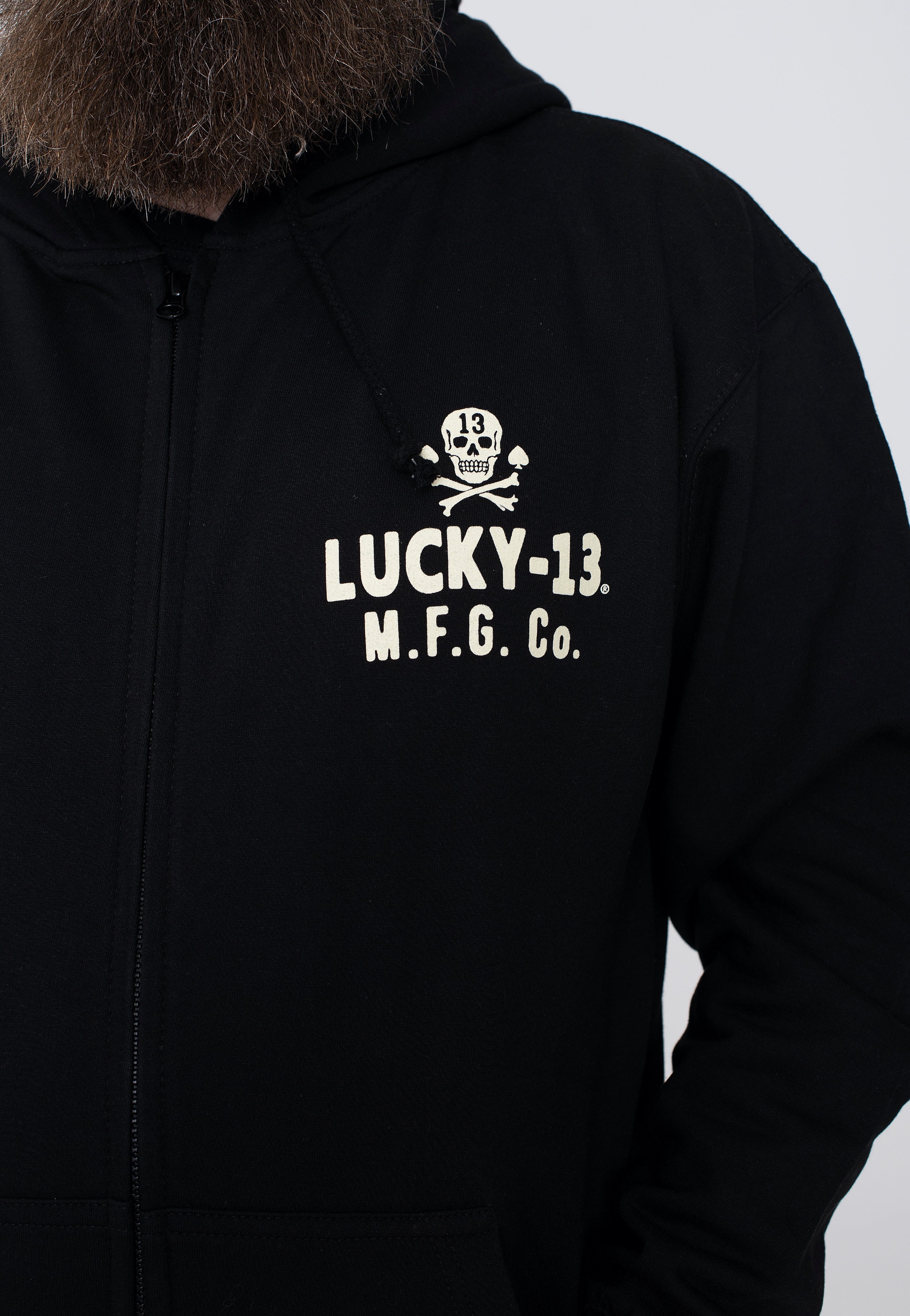 Lucky 13 - Pirate Skull Black - Zipper | Men-Image