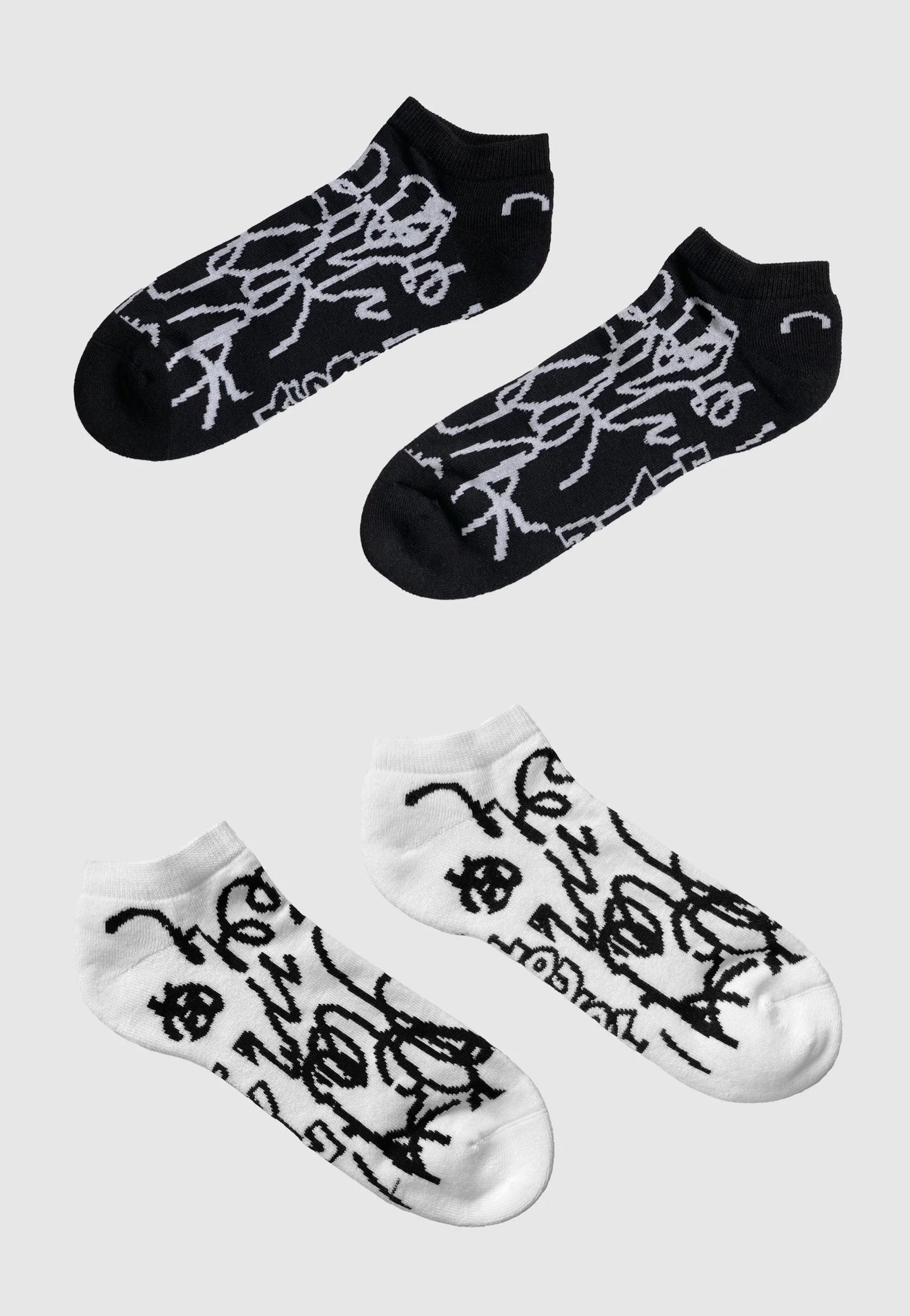 Lousy Livin - Sneaker Lou Pack Of 2 Black & White - Socks | Neutral-Image