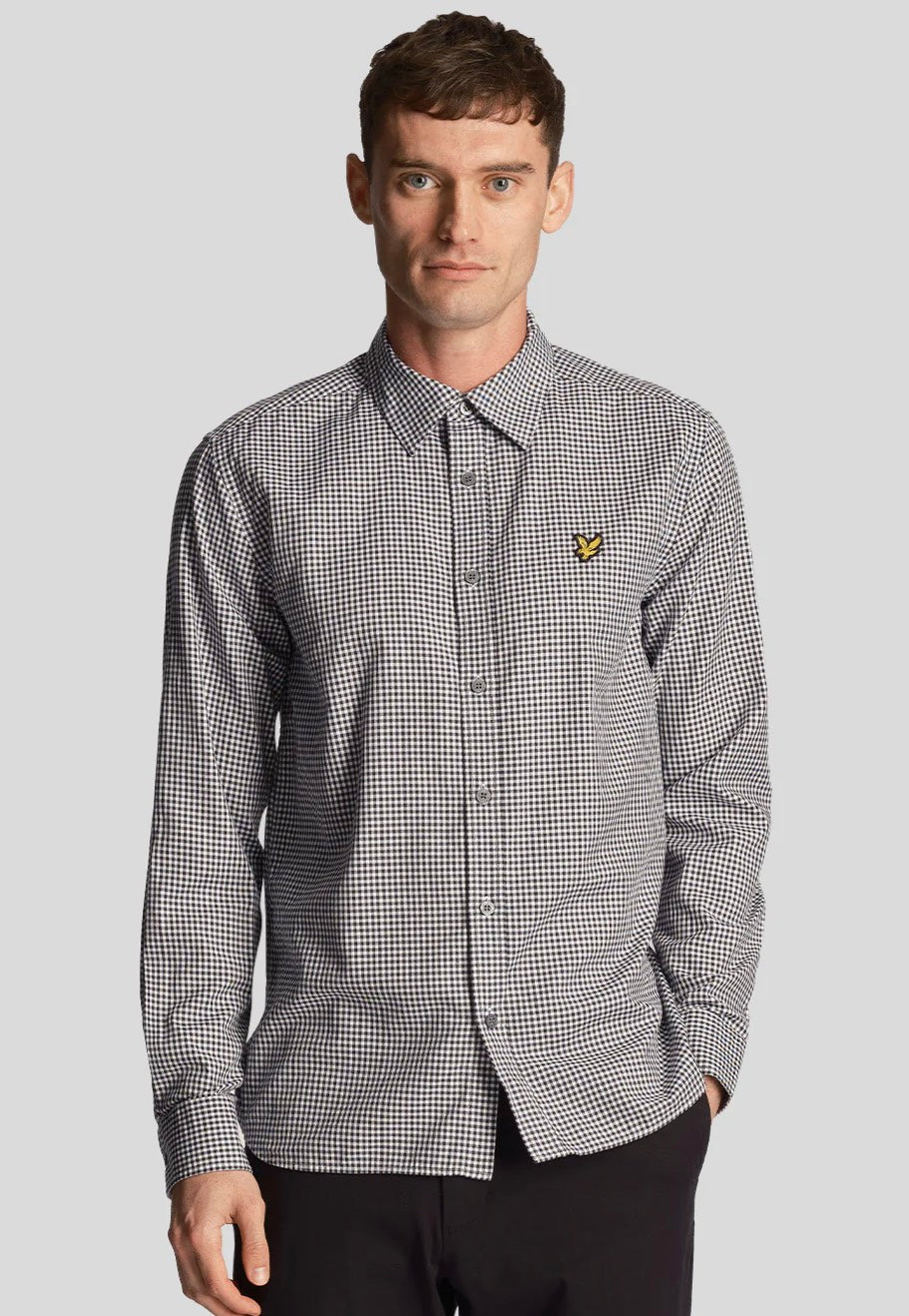 Lyle & Scott - Shepherd Check Dark Navy/ White - Shirt | Men-Image