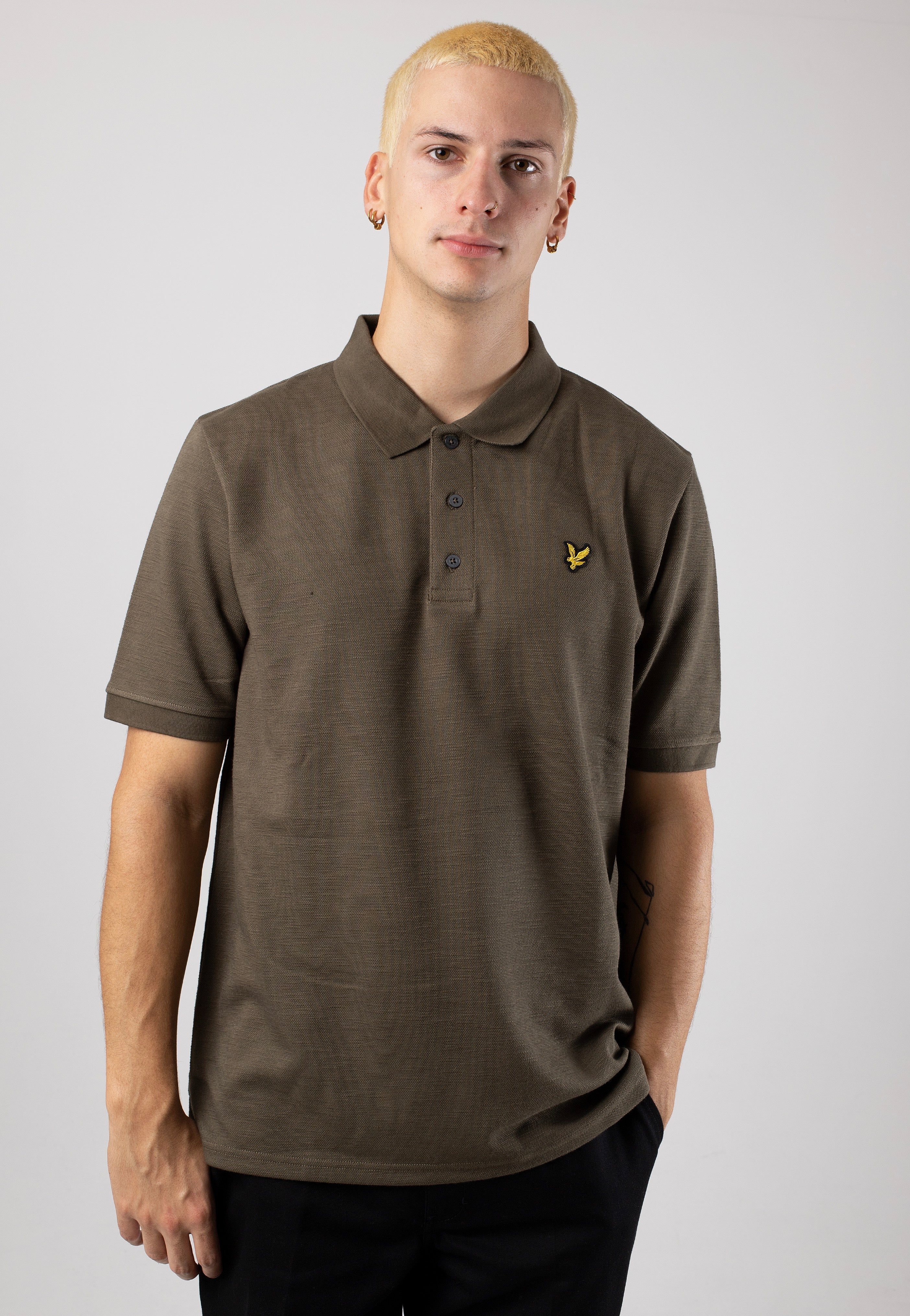 Lyle & Scott - Chunky Slub Olive - Polo | Men-Image