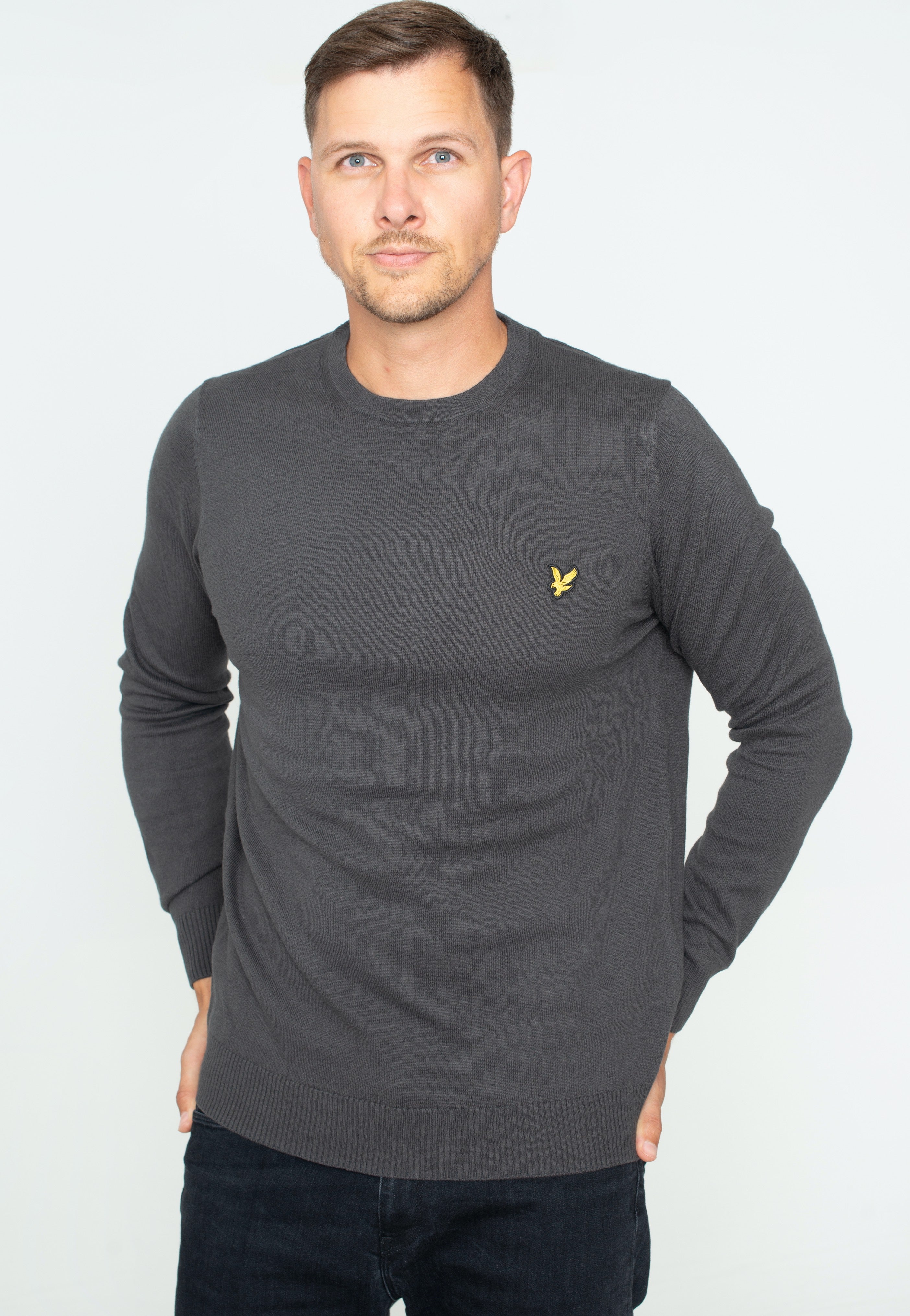 Lyle & Scott - Cotton Merino Gunmetal - Sweater | Men-Image