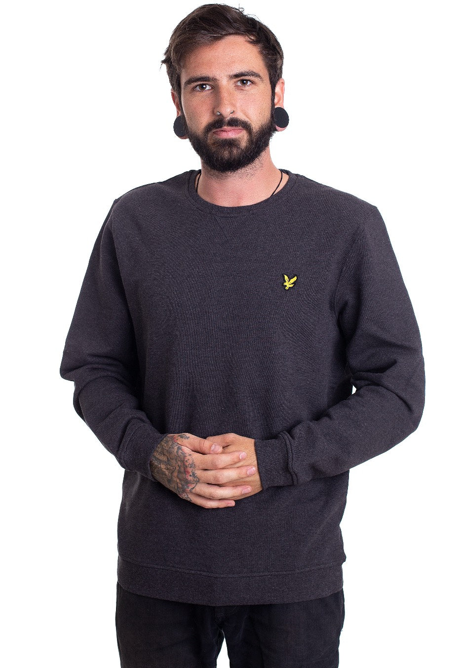 Lyle & Scott - Crew Neck Charcoal Marl - Sweater | Men-Image