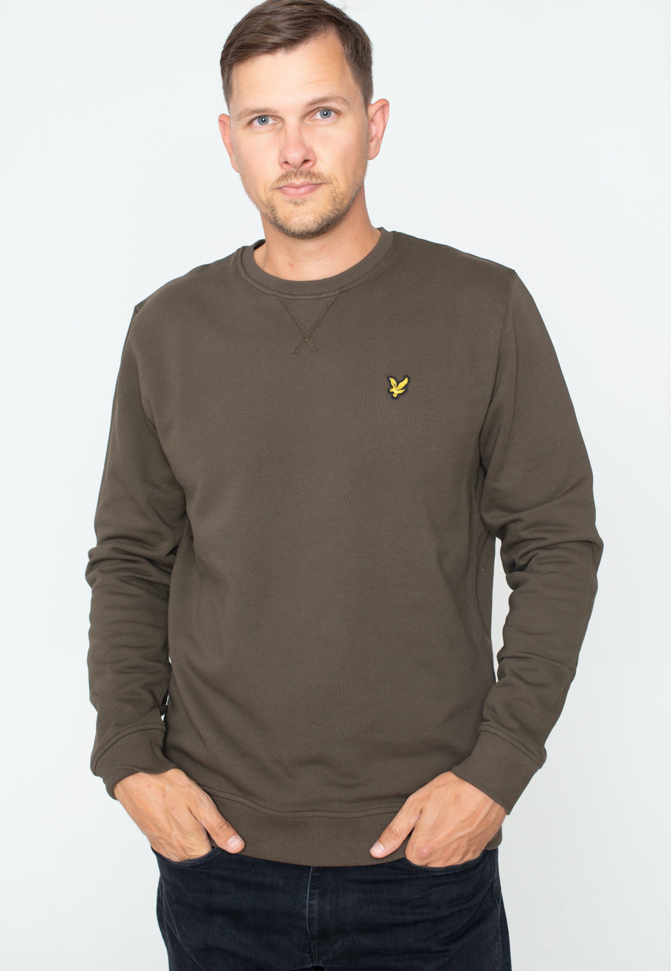 Lyle & Scott - Crew Neck Olive - Sweater | Men-Image