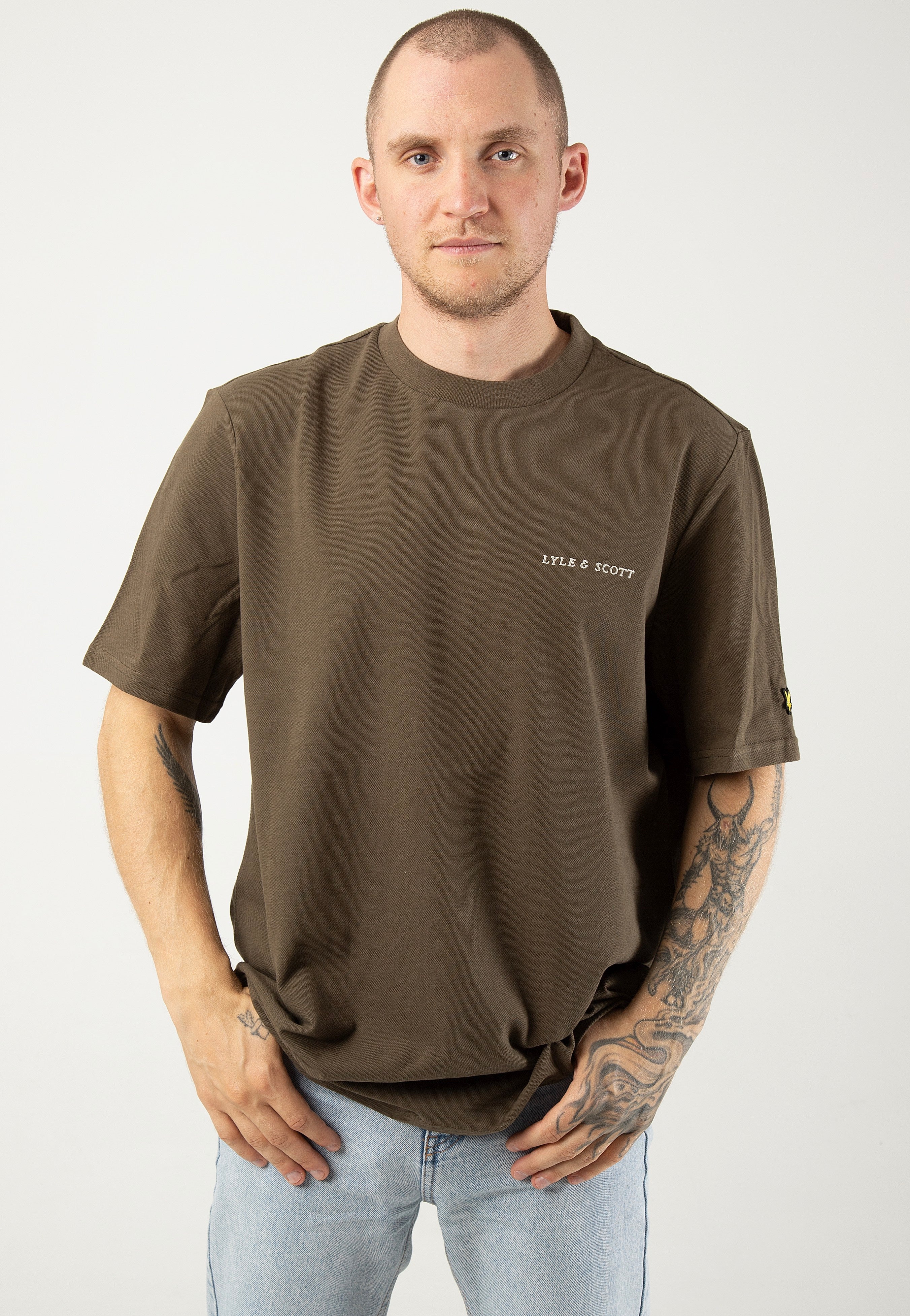 Lyle & Scott - Embroidered Logo Olive - T-Shirt | Men-Image