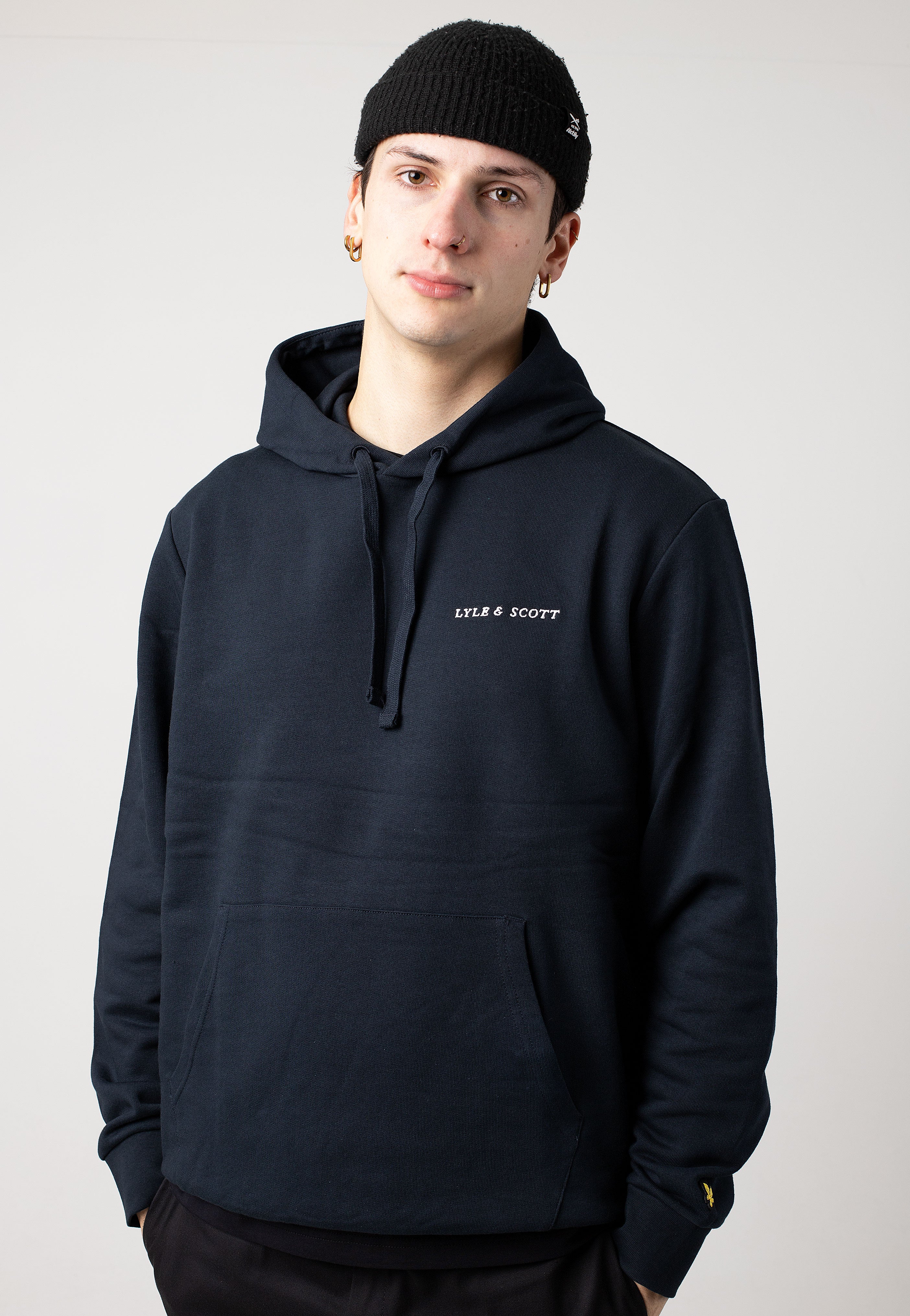 Lyle & Scott - Loopback Embroidered Dark Navy - Hoodie | Men-Image