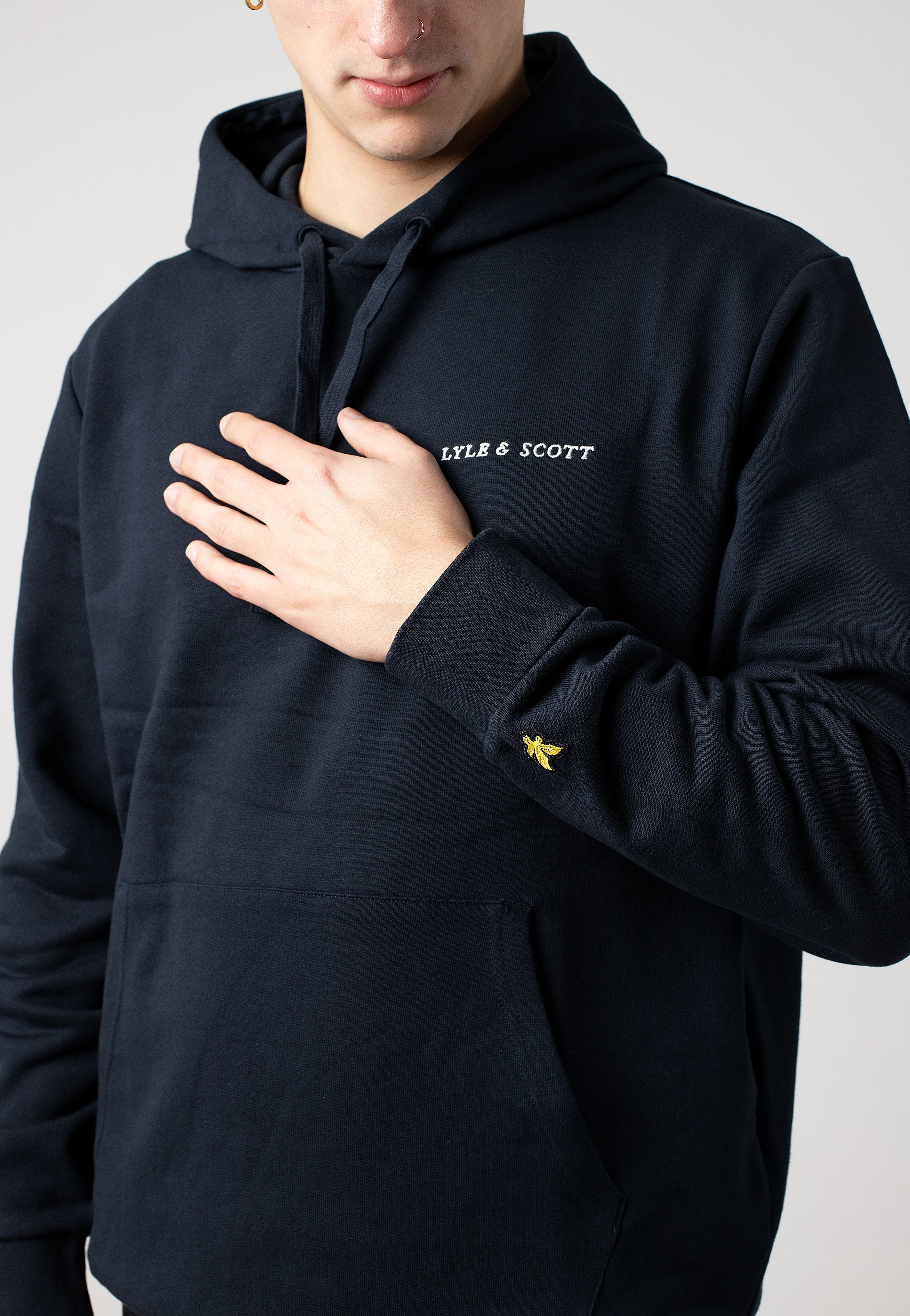 Lyle & Scott - Loopback Embroidered Dark Navy - Hoodie | Men-Image