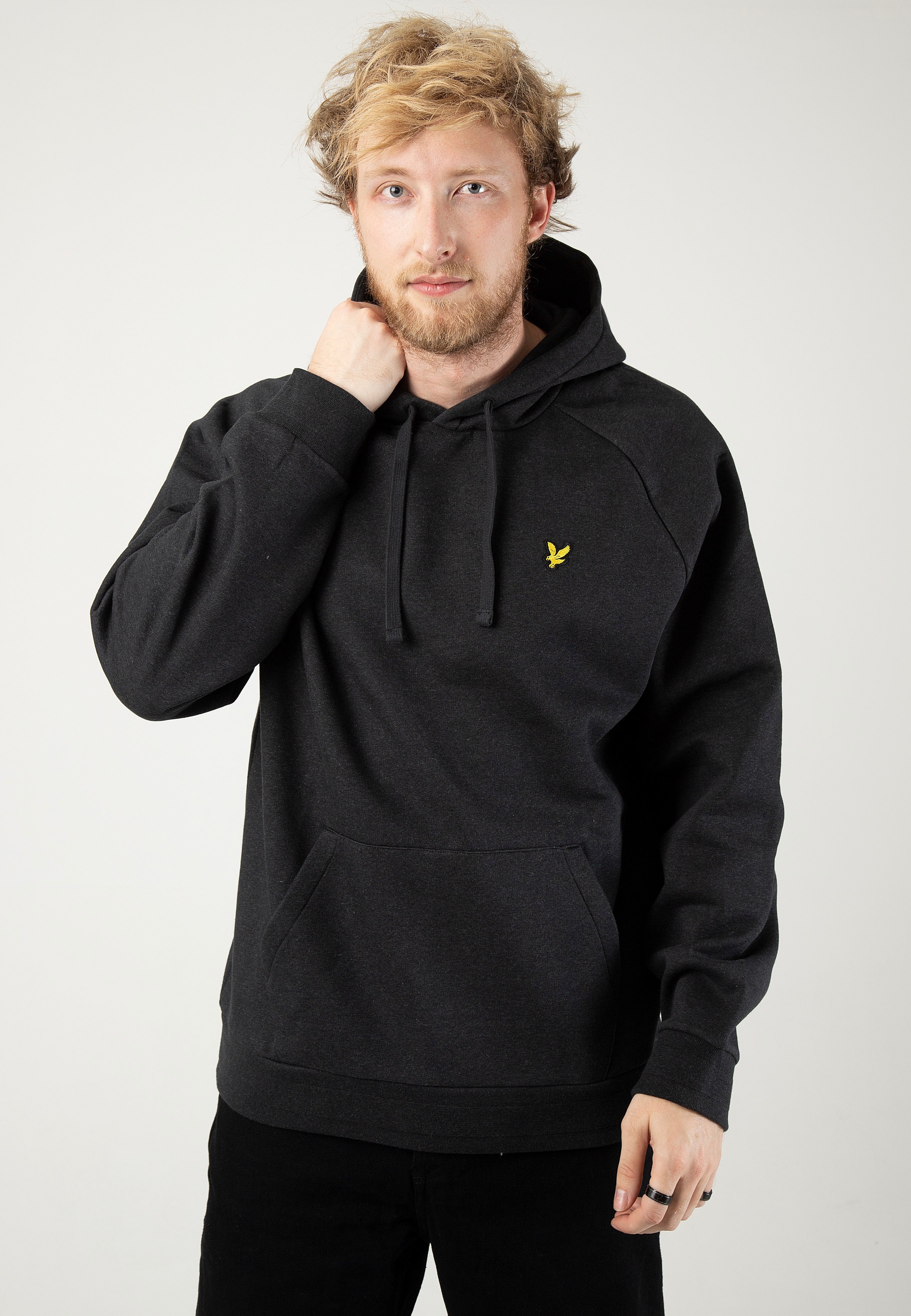 Lyle & Scott - Raglan Racked Black Ice Marl - Hoodie | Men-Image