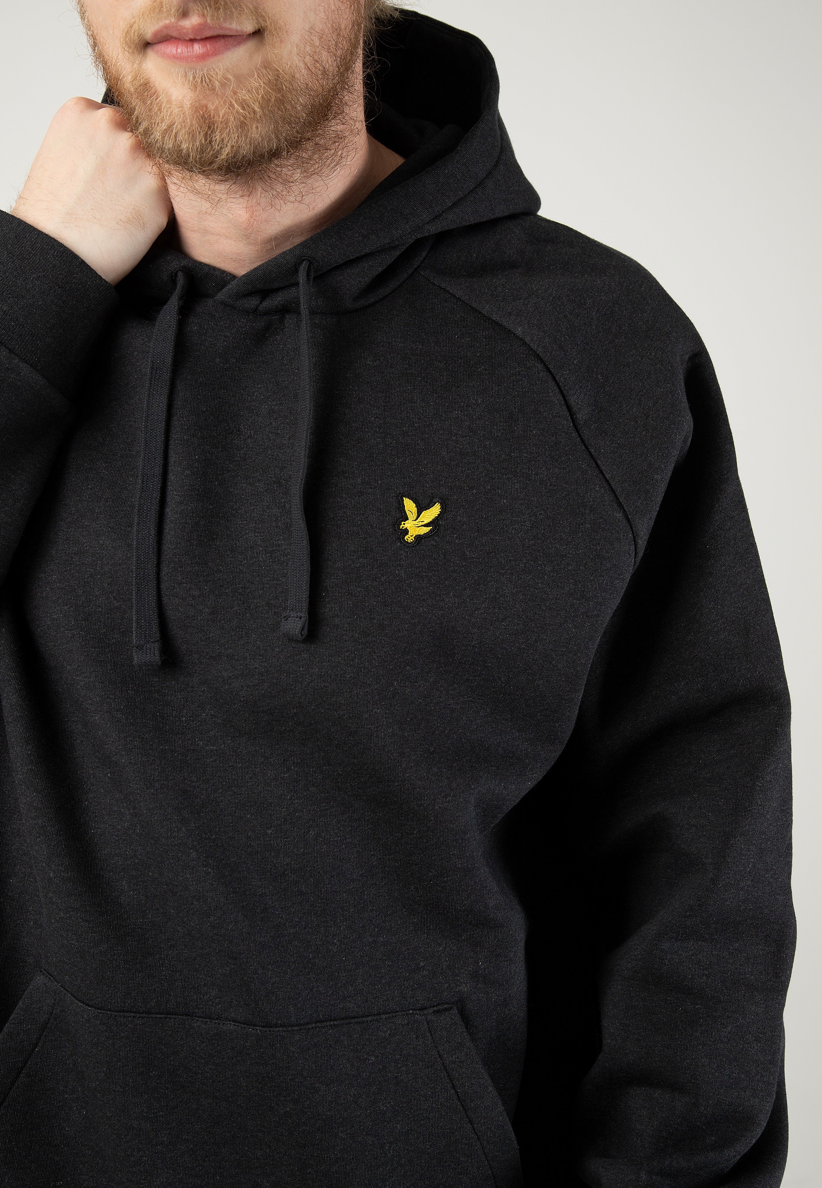 Lyle & Scott - Raglan Racked Black Ice Marl - Hoodie | Men-Image