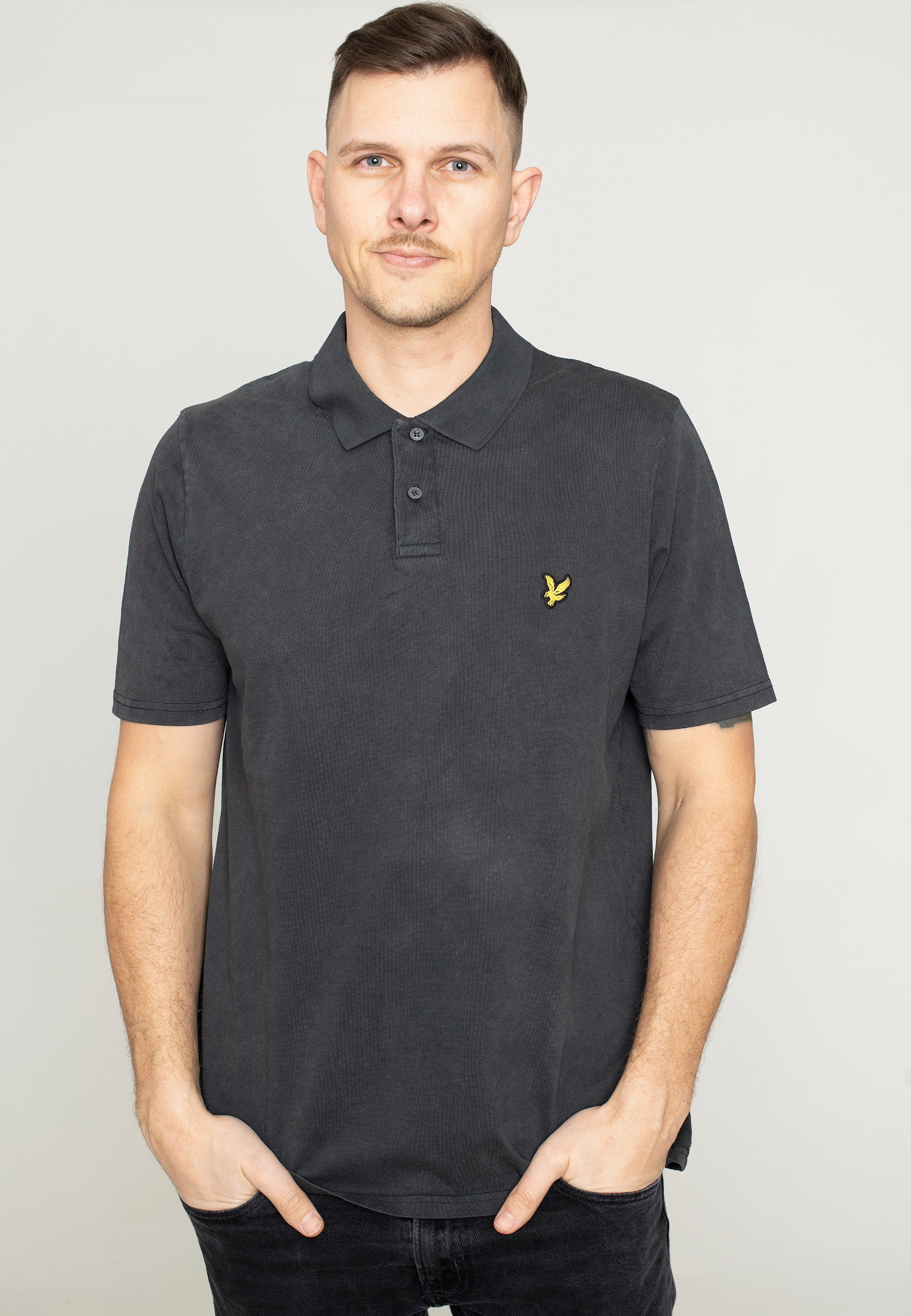 Lyle & Scott - Sandwash Pique Jet Black - Polo | Men-Image