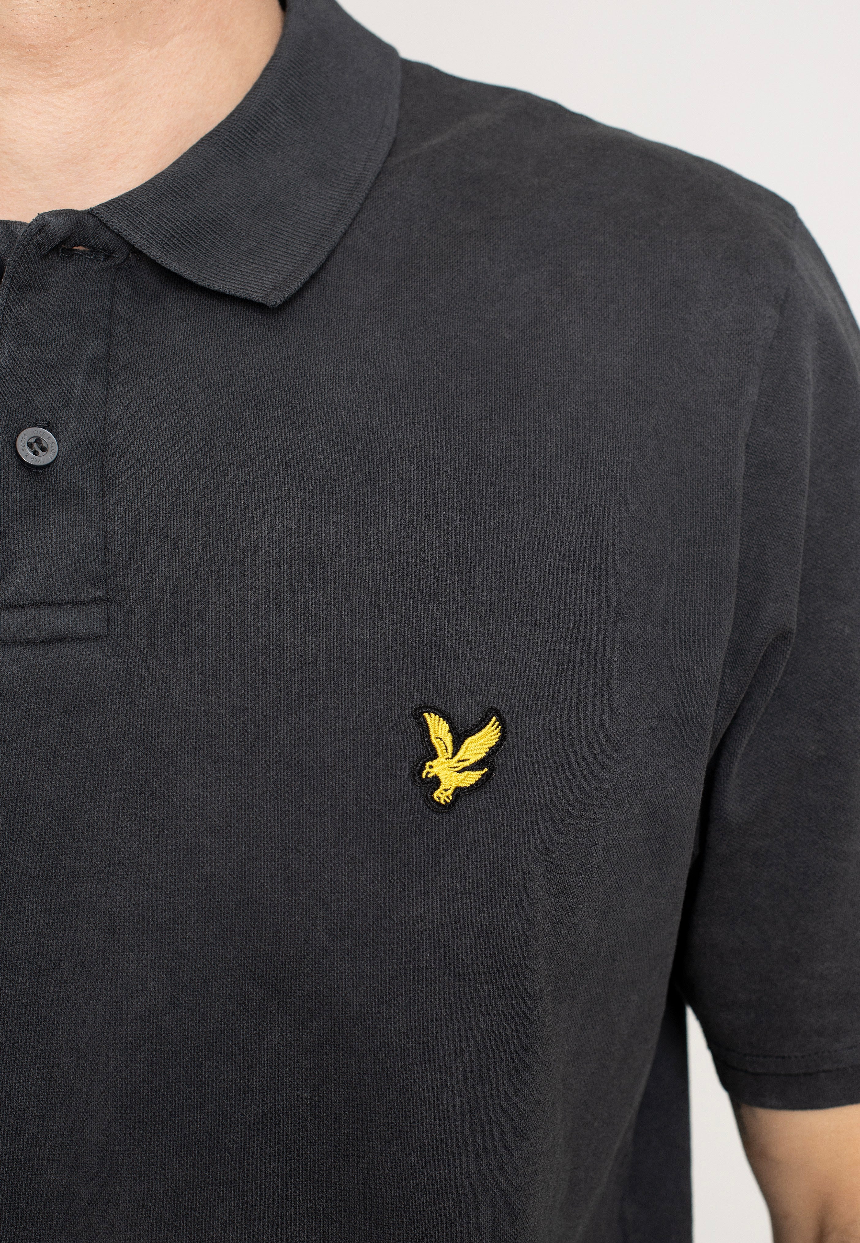 Lyle & Scott - Sandwash Pique Jet Black - Polo | Men-Image