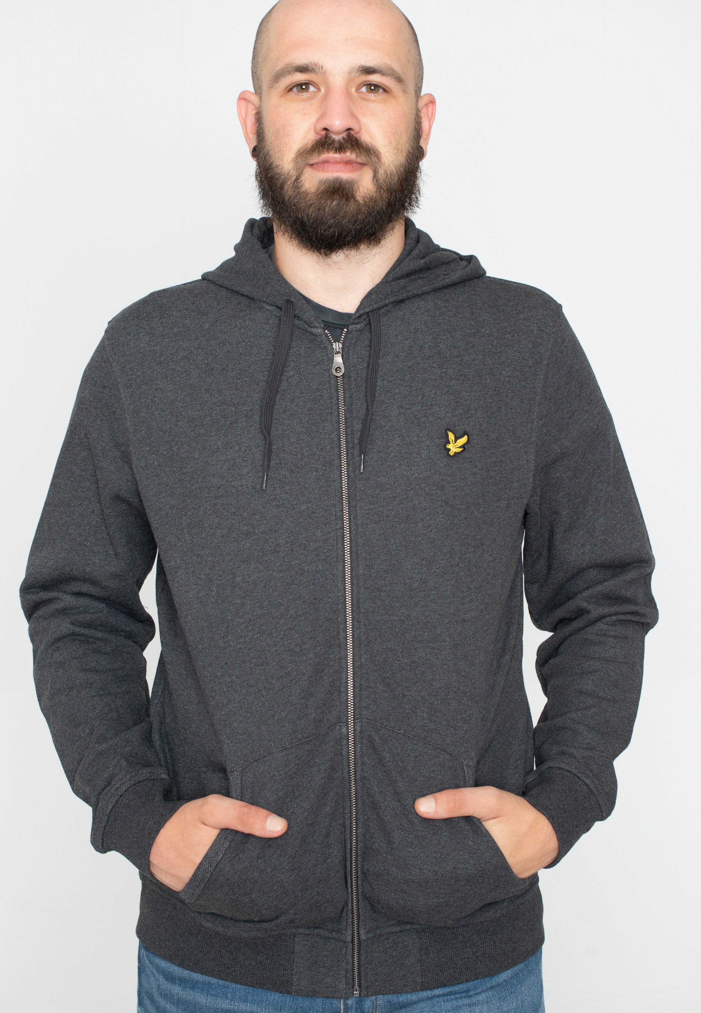 Lyle & Scott - Zip Through Charcoal Marl - Zipper | Men-Image