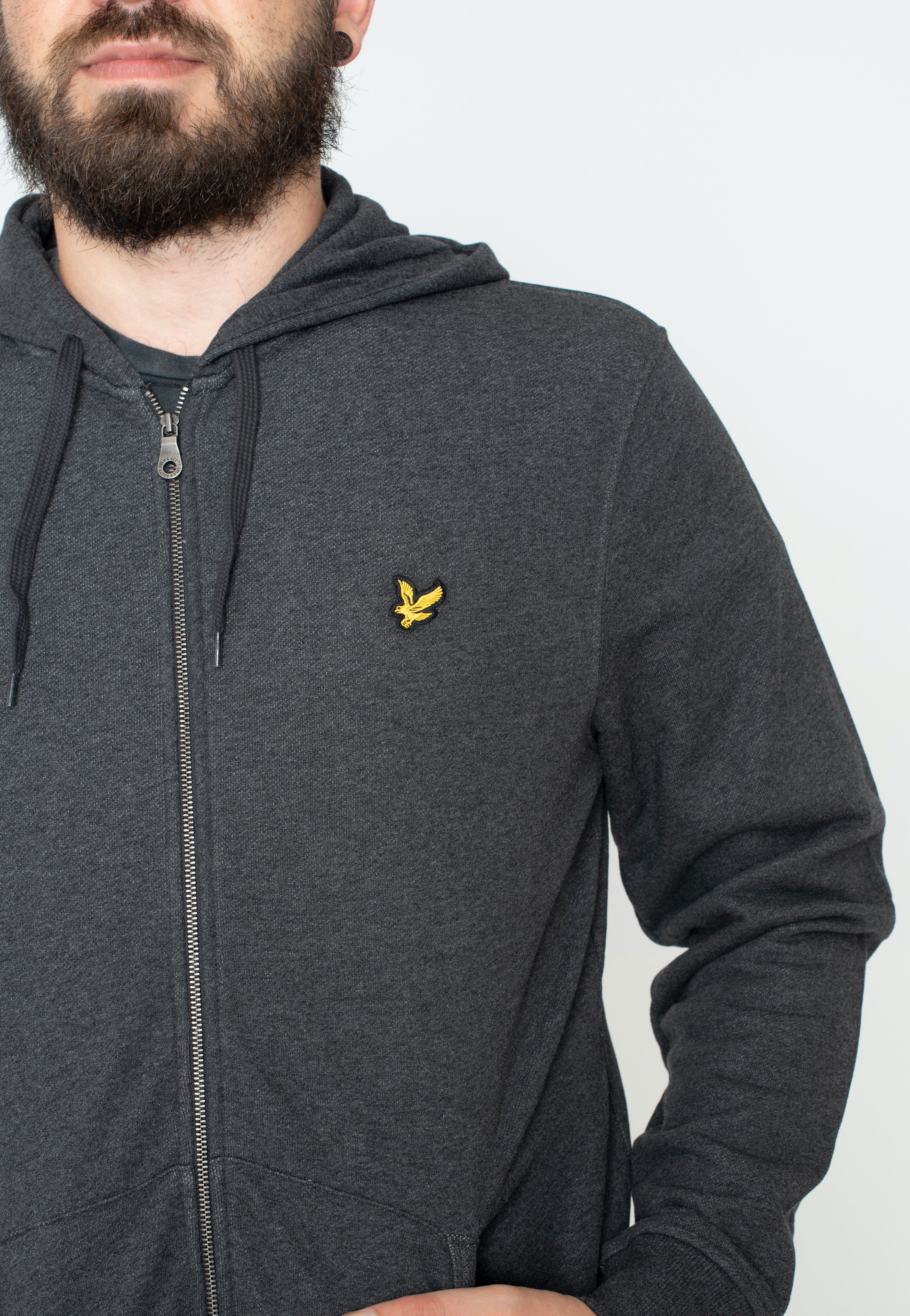 Lyle & Scott - Zip Through Charcoal Marl - Zipper | Men-Image