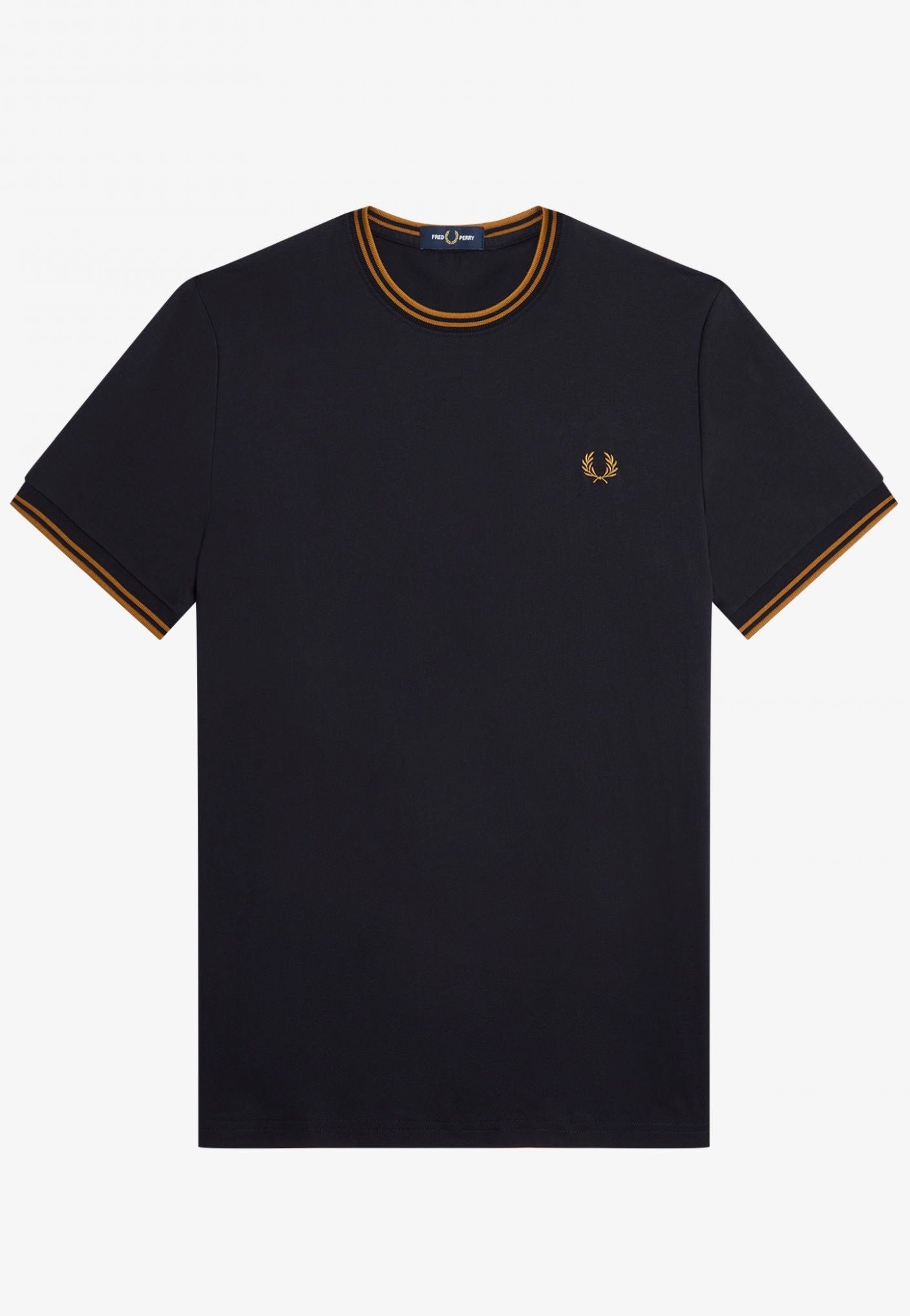 Fred Perry - Twin Tipped Navy/Dark Caramel - T-Shirt | Men-Image