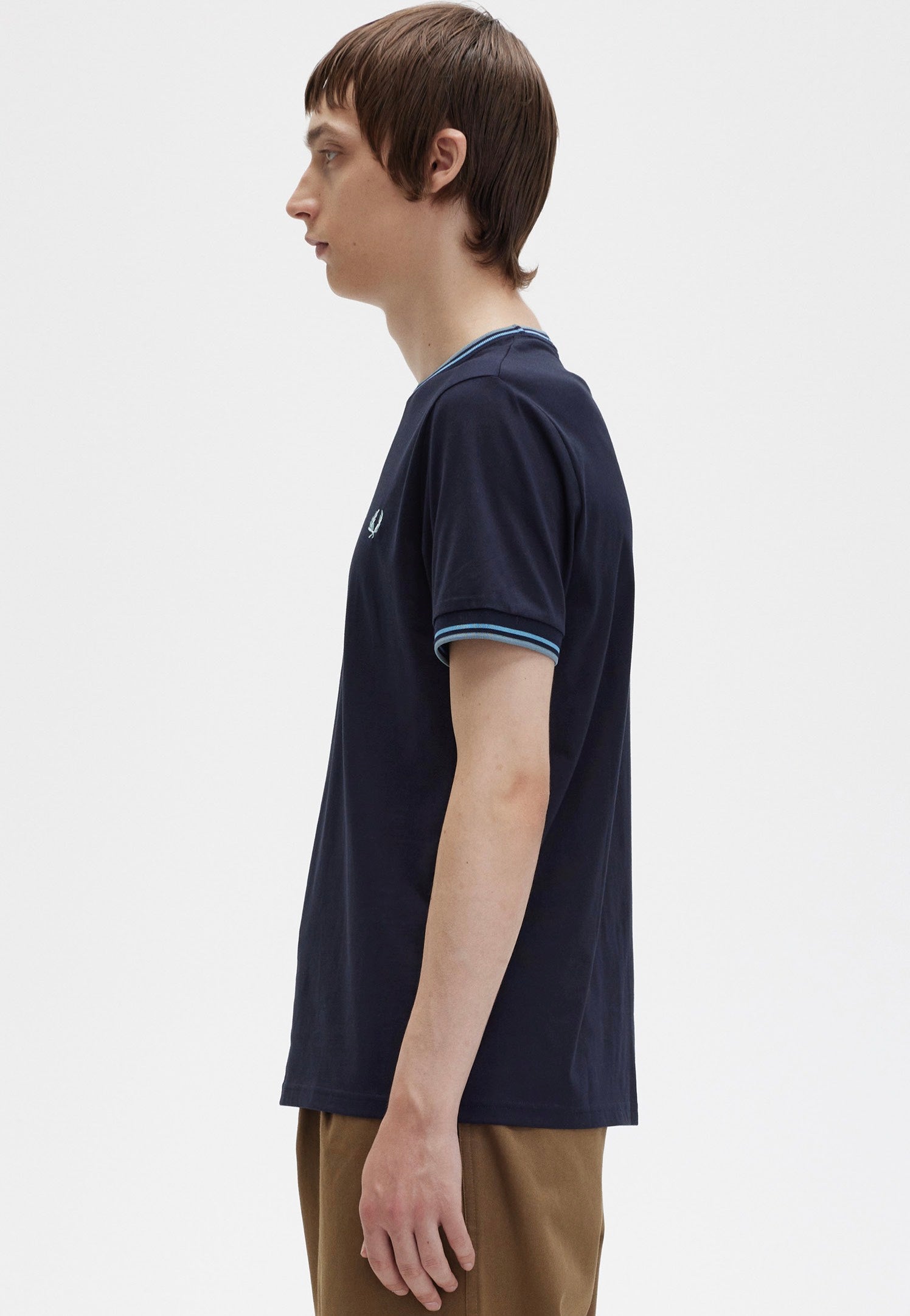 Fred Perry - Twin Tipped Navy/Soft Blue/Silver Blue - T-Shirt | Men-Image