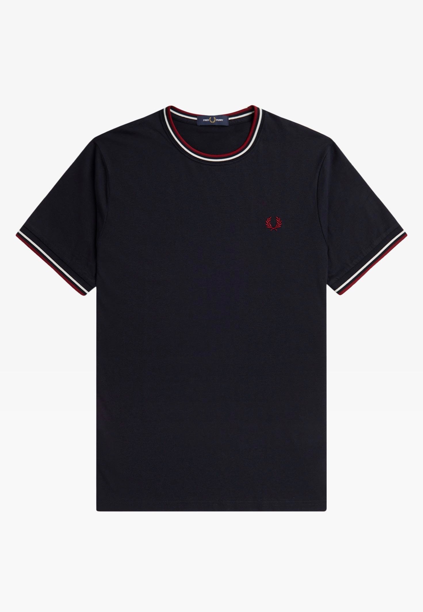 Fred Perry - Twin Tipped Navy/Snow White/Burnt Red - T-Shirt | Men-Image