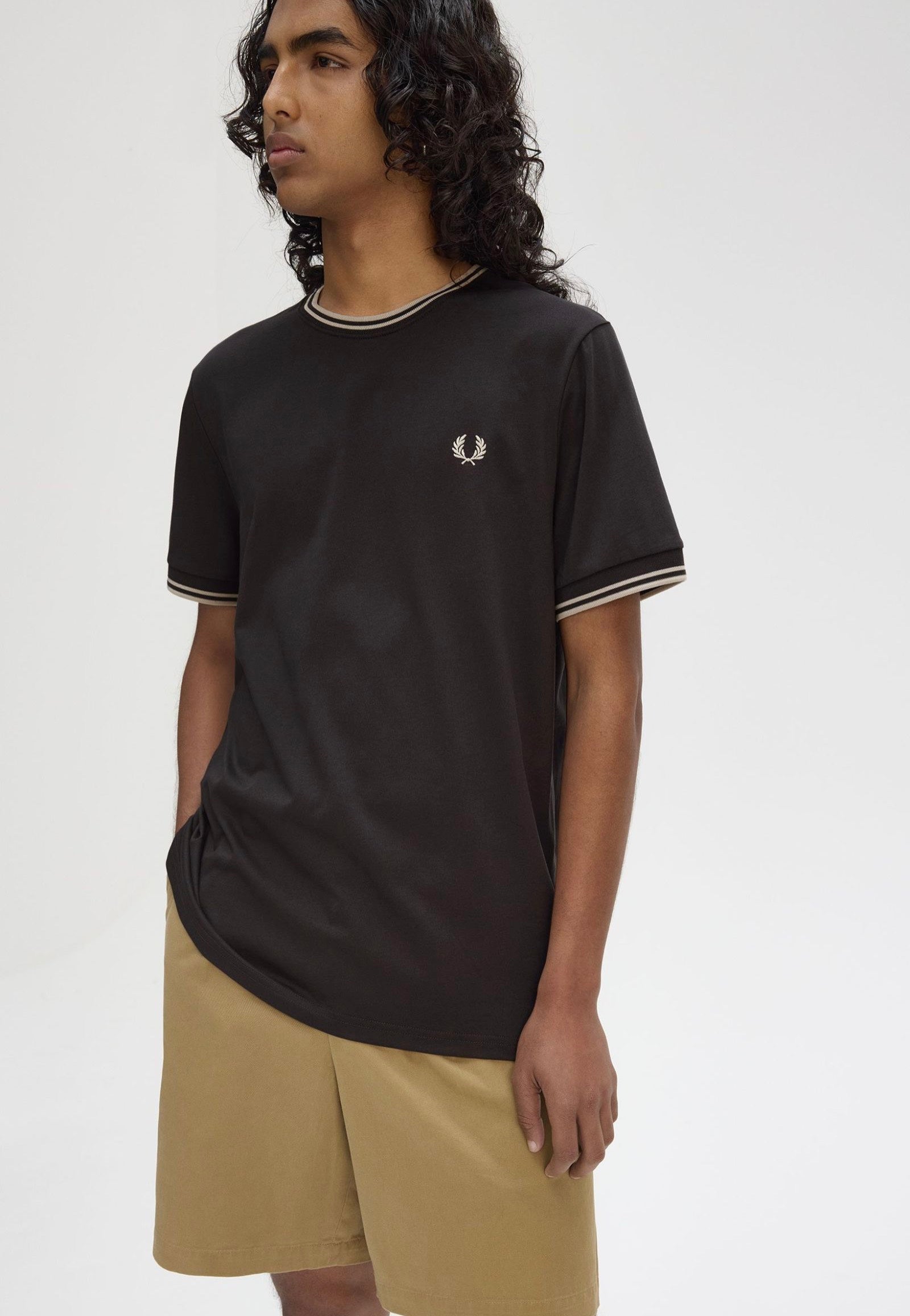 Fred Perry - Twin Tipped Anchor Grey/Oatmeal - T-Shirt | Men-Image