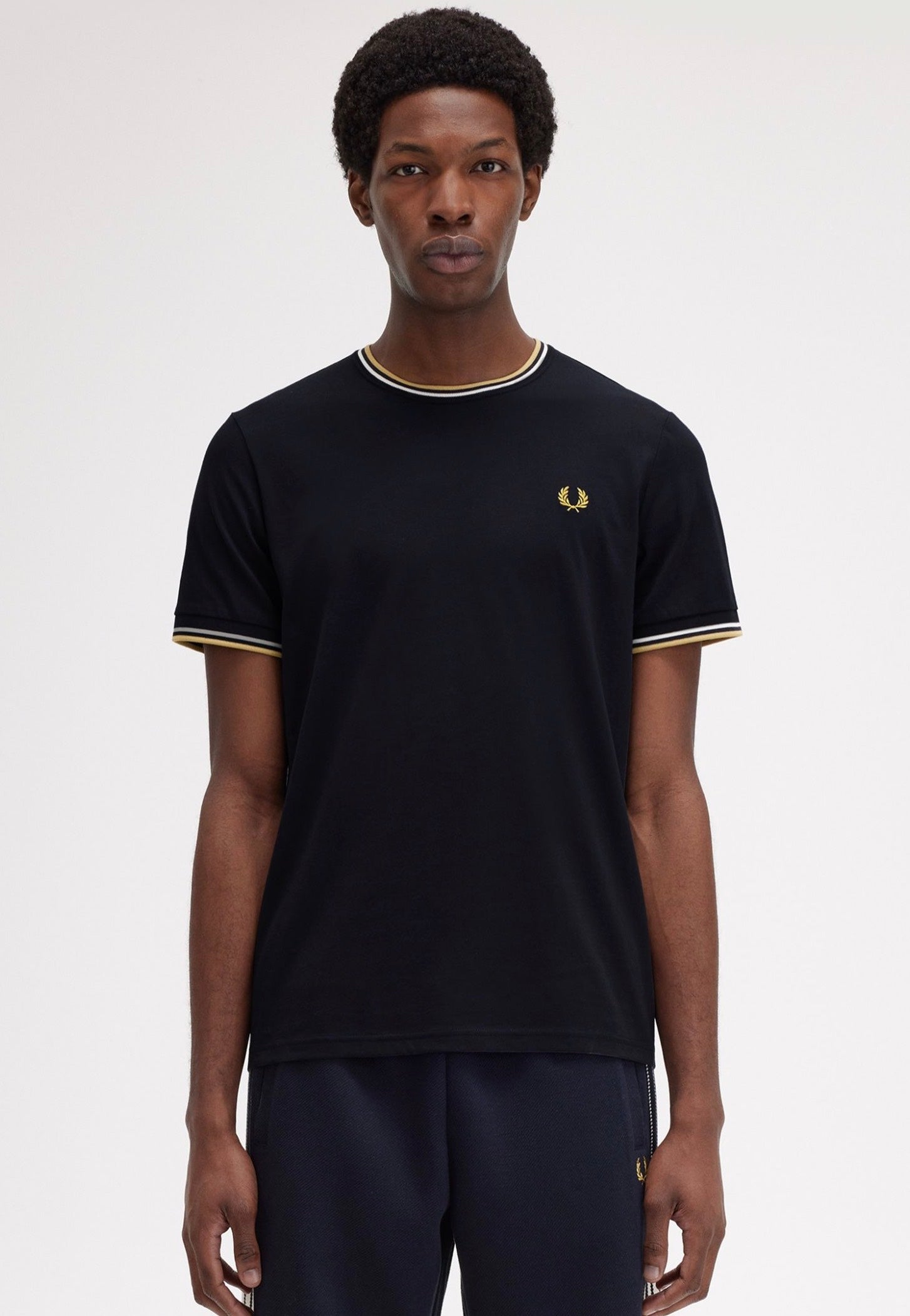 Fred Perry - Twin Tipped Navy/Ecru/Honeycomb - T-Shirt | Men-Image