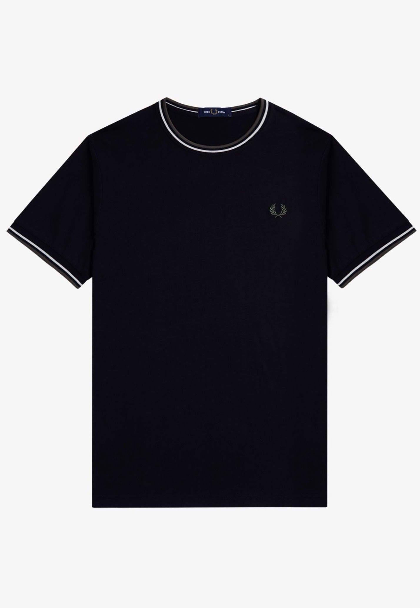 Fred Perry - Twin Tipped Black/Ecru/Laurel Wreath Green - T-Shirt | Men-Image