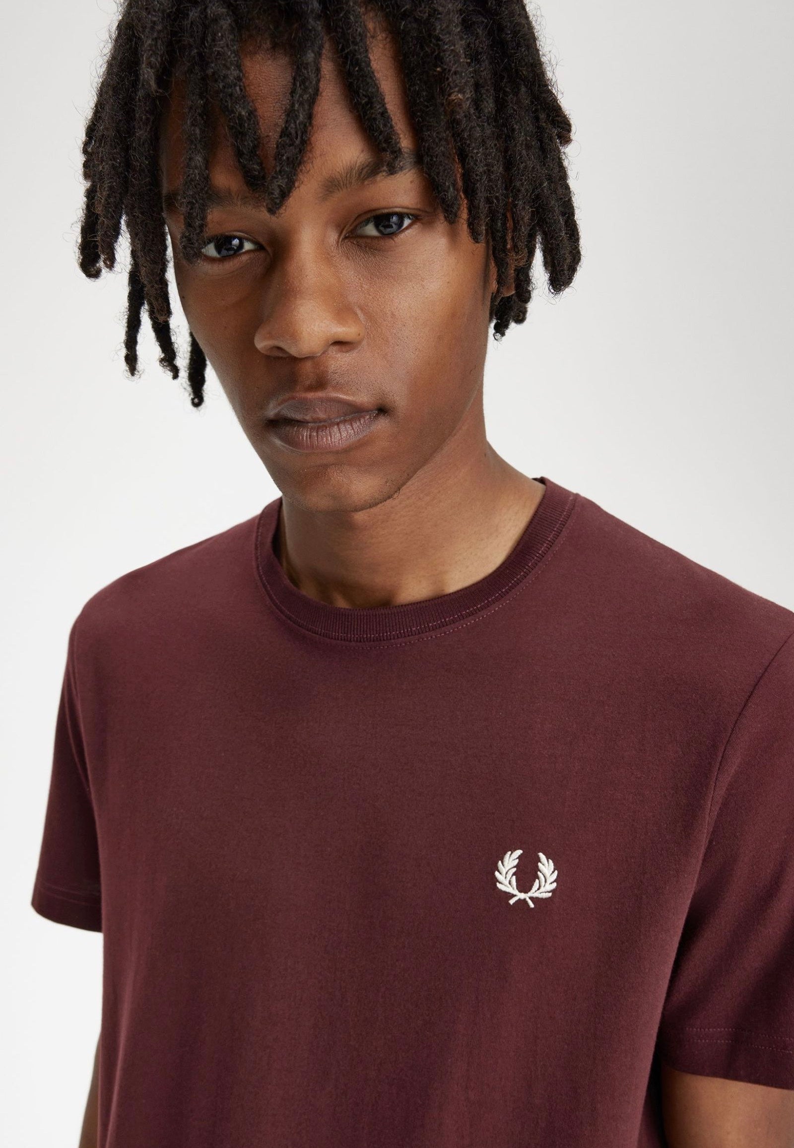 Fred Perry - Crew Neck Oxblood/Ecru - T-Shirt | Men-Image