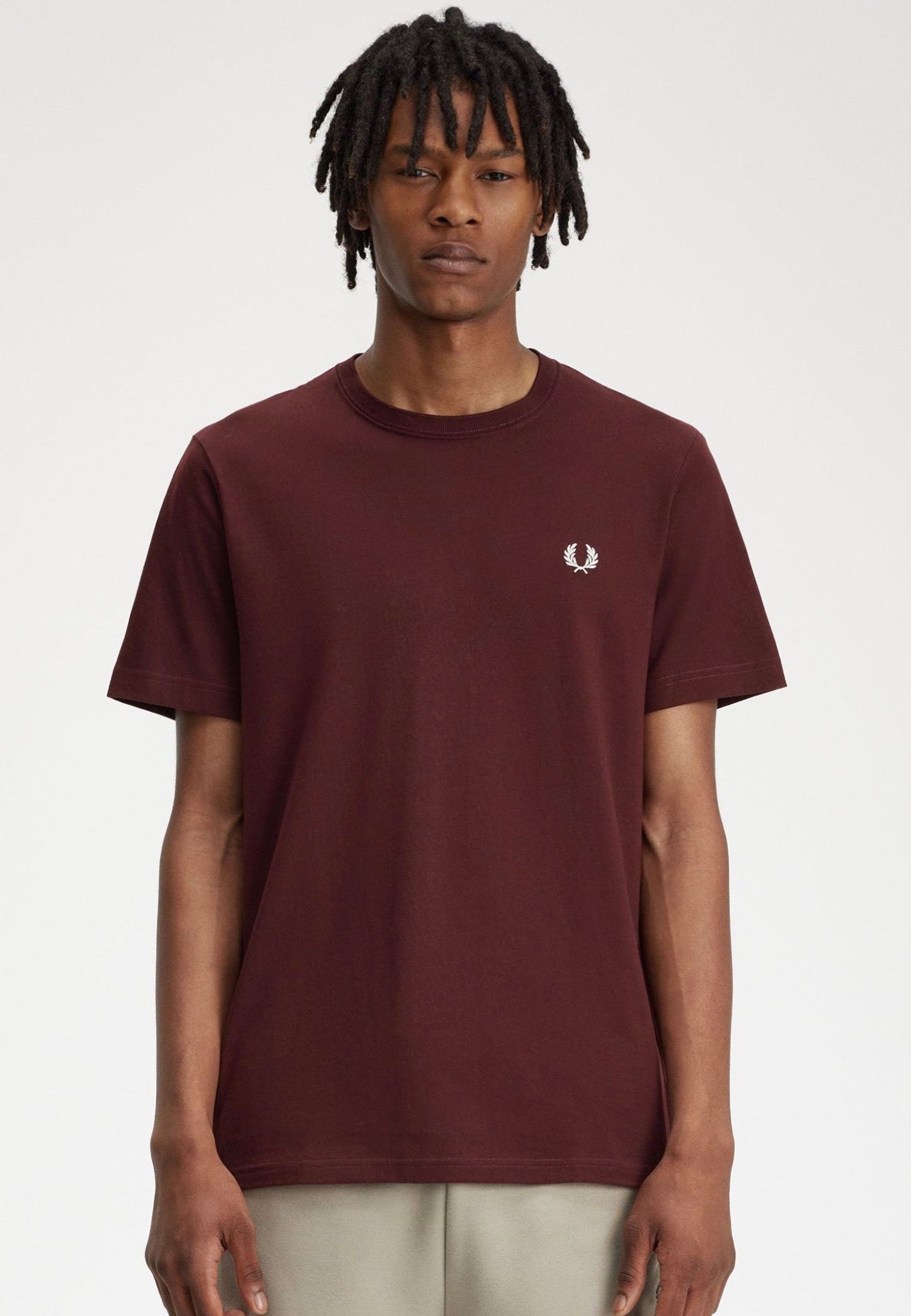 Fred Perry - Crew Neck Oxblood/Ecru - T-Shirt | Men-Image