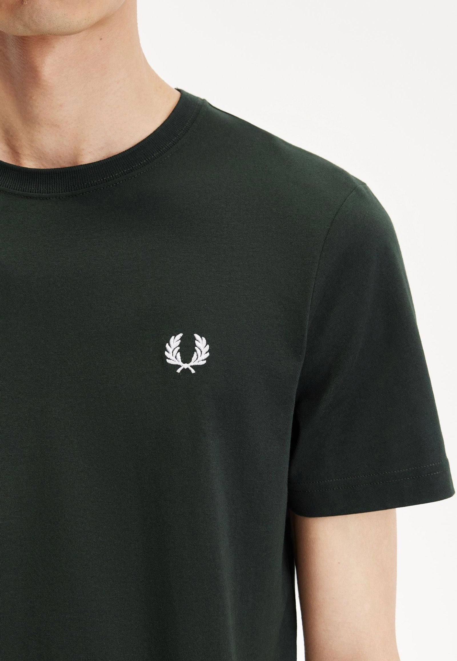 Fred Perry - Crew Neck Night Green/White - T-Shirt | Men-Image