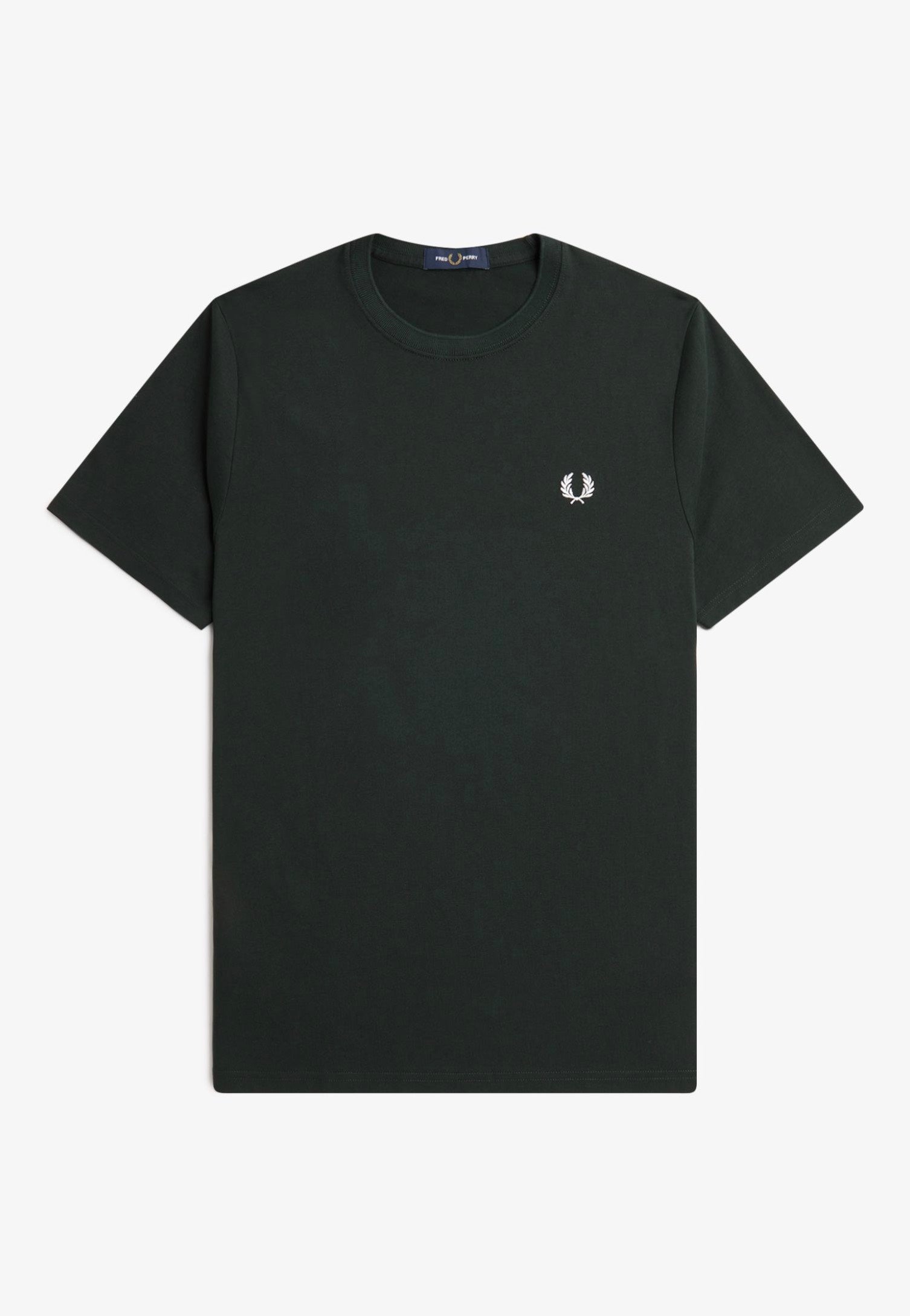 Fred Perry - Crew Neck Night Green/White - T-Shirt | Men-Image