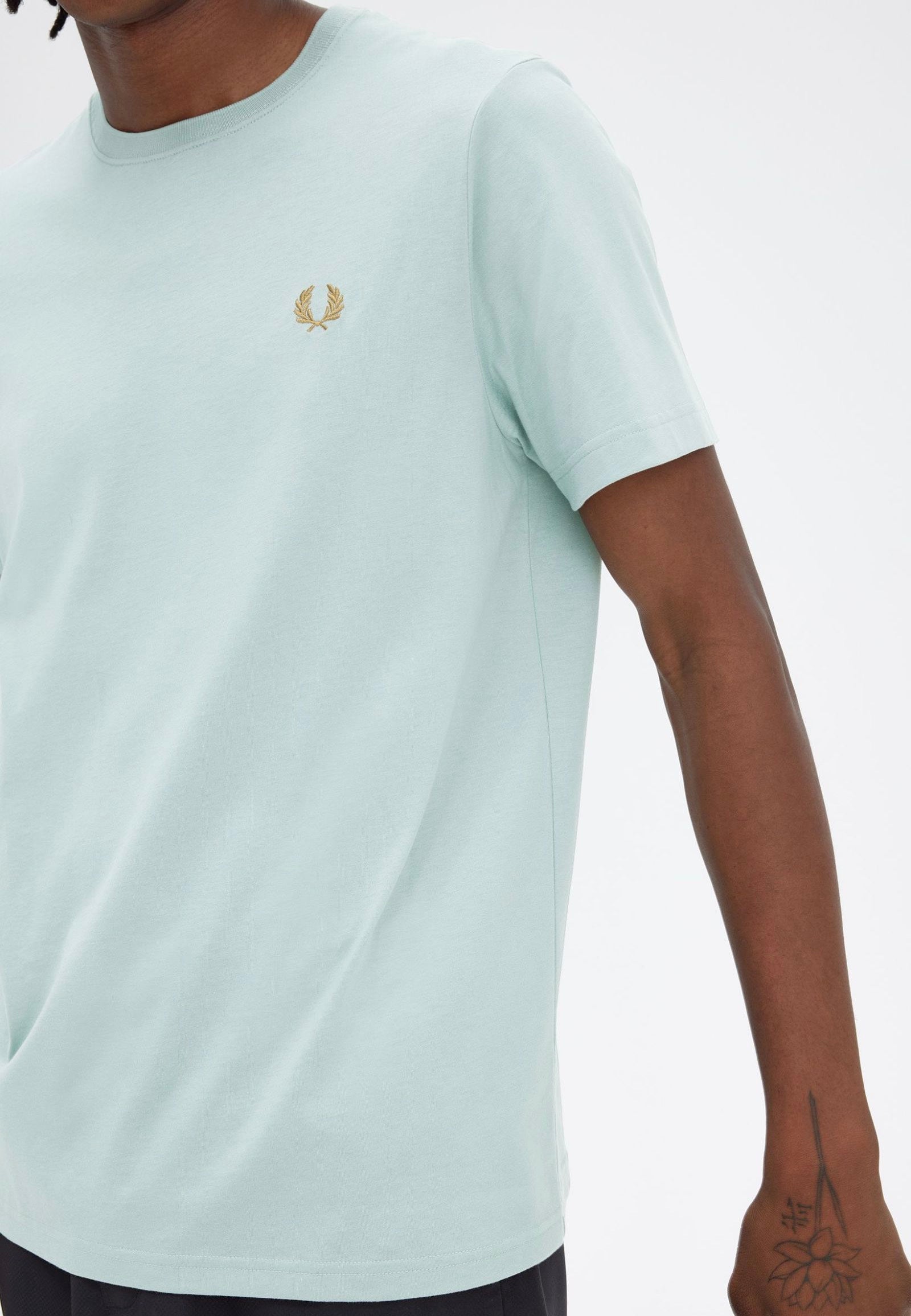 Fred Perry - Crew Neck Silver Blue/Dark Caramel - T-Shirt | Men-Image