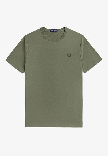 Fred Perry - Crew Neck Laurel Wreath Green/Night Green - T-Shirt | Men-Image