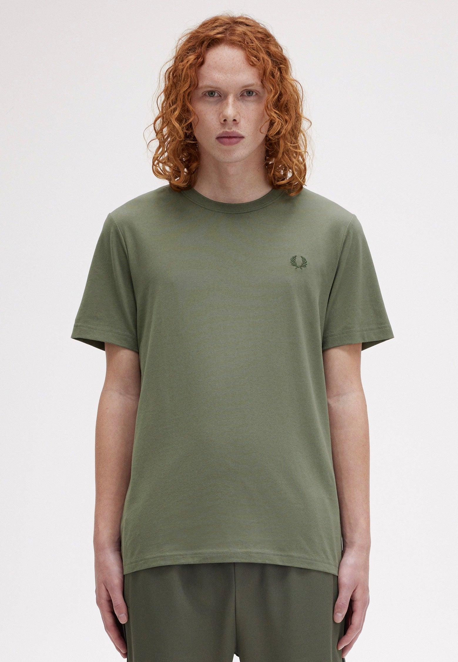 Fred Perry - Crew Neck Laurel Wreath Green/Night Green - T-Shirt | Men-Image