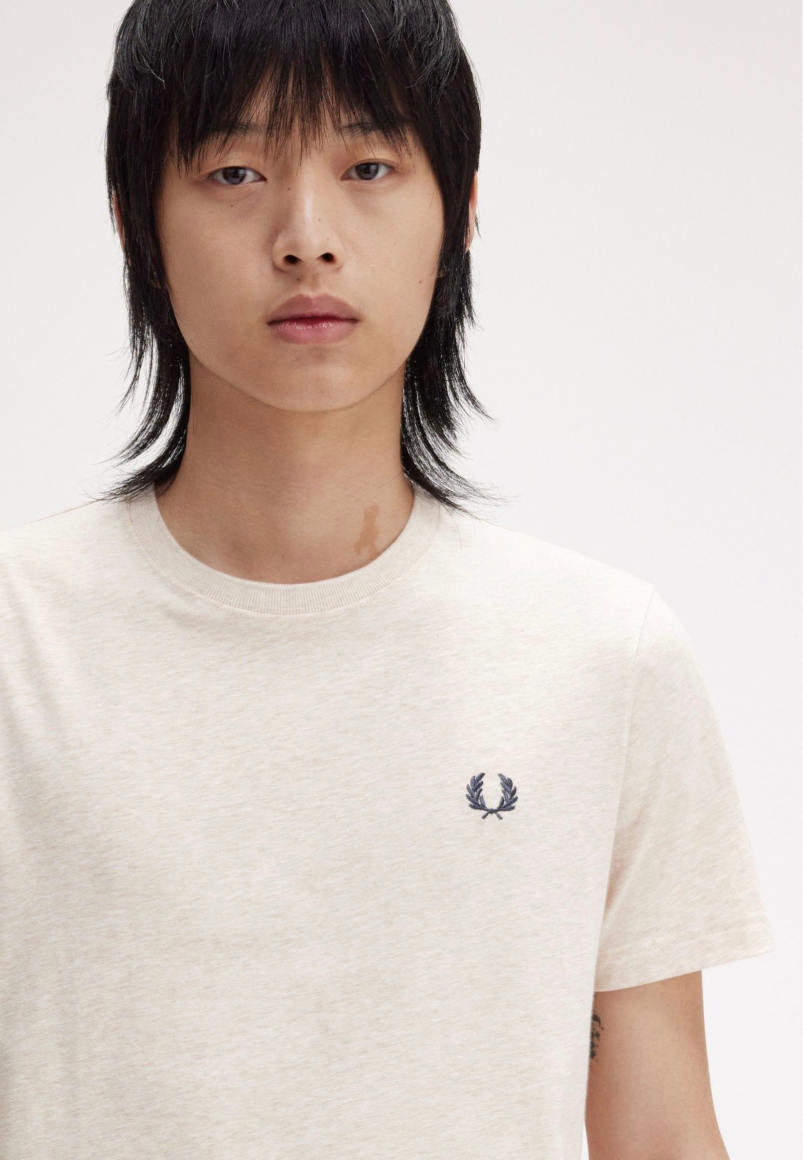 Fred Perry - Crew Neck Porridge Marl/Anchor Grey - T-Shirt | Men-Image