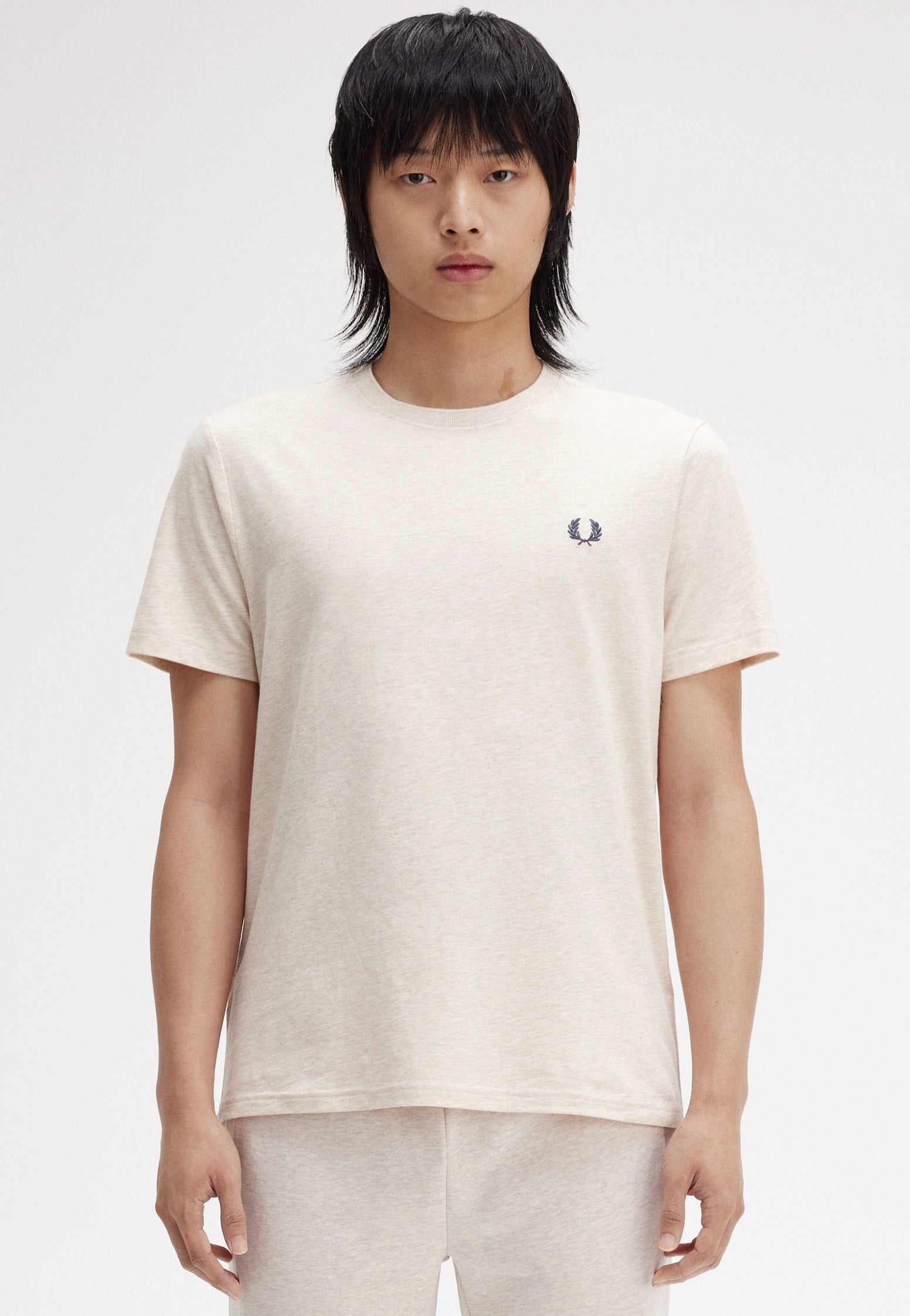 Fred Perry - Crew Neck Porridge Marl/Anchor Grey - T-Shirt | Men-Image