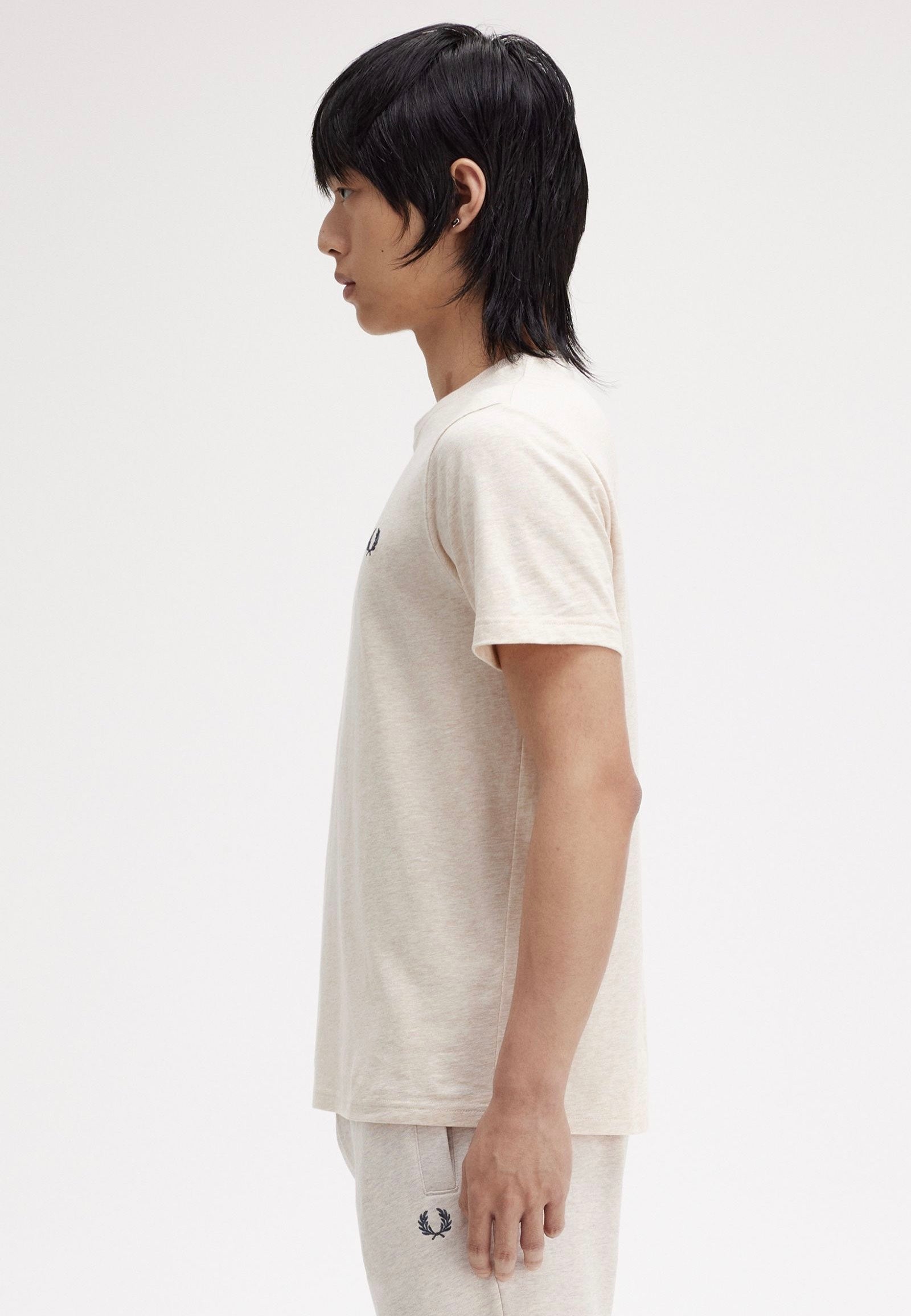 Fred Perry - Crew Neck Porridge Marl/Anchor Grey - T-Shirt | Men-Image