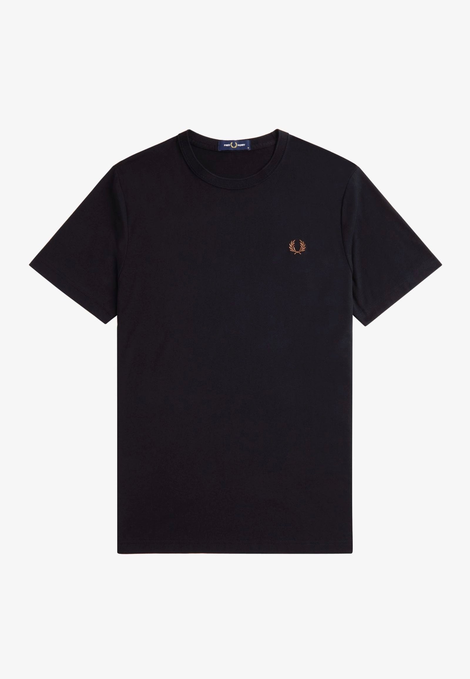 Fred Perry - Crew Neck Black/Whisky Brown - T-Shirt | Men-Image