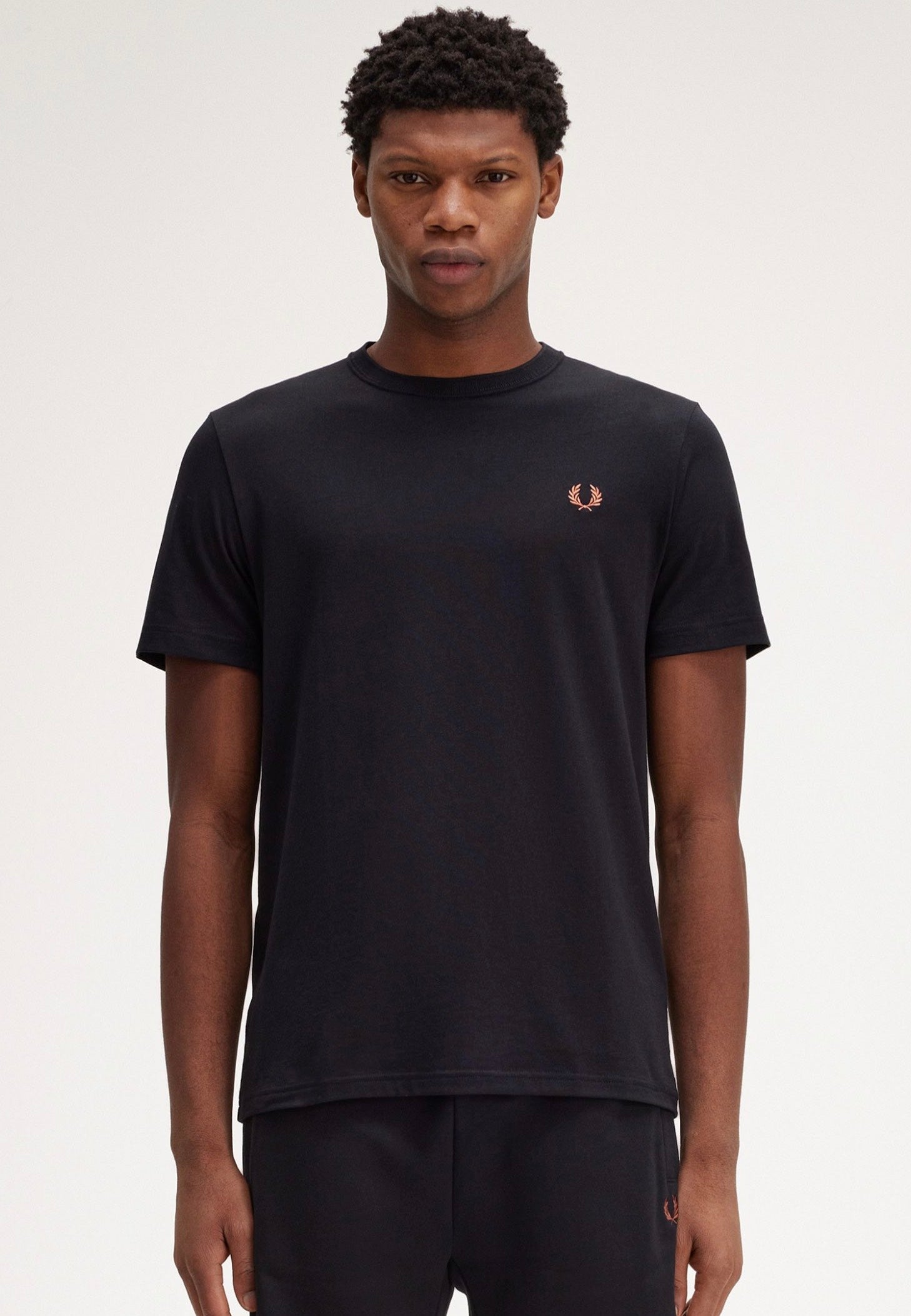 Fred Perry - Crew Neck Black/Whisky Brown - T-Shirt | Men-Image